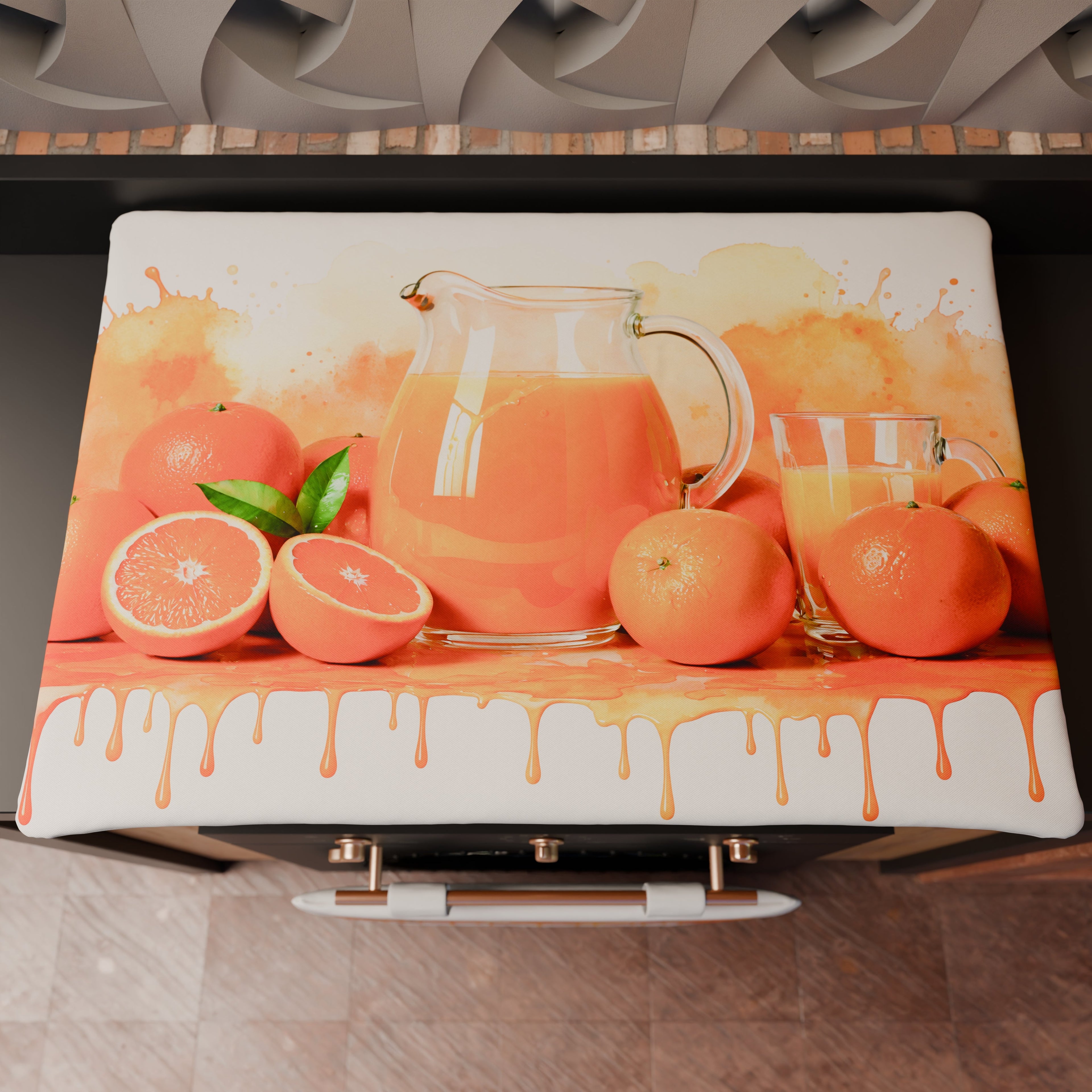 Coprifornello Coprifuochi Cucina in Stampa Digitale Fruit - Arancia