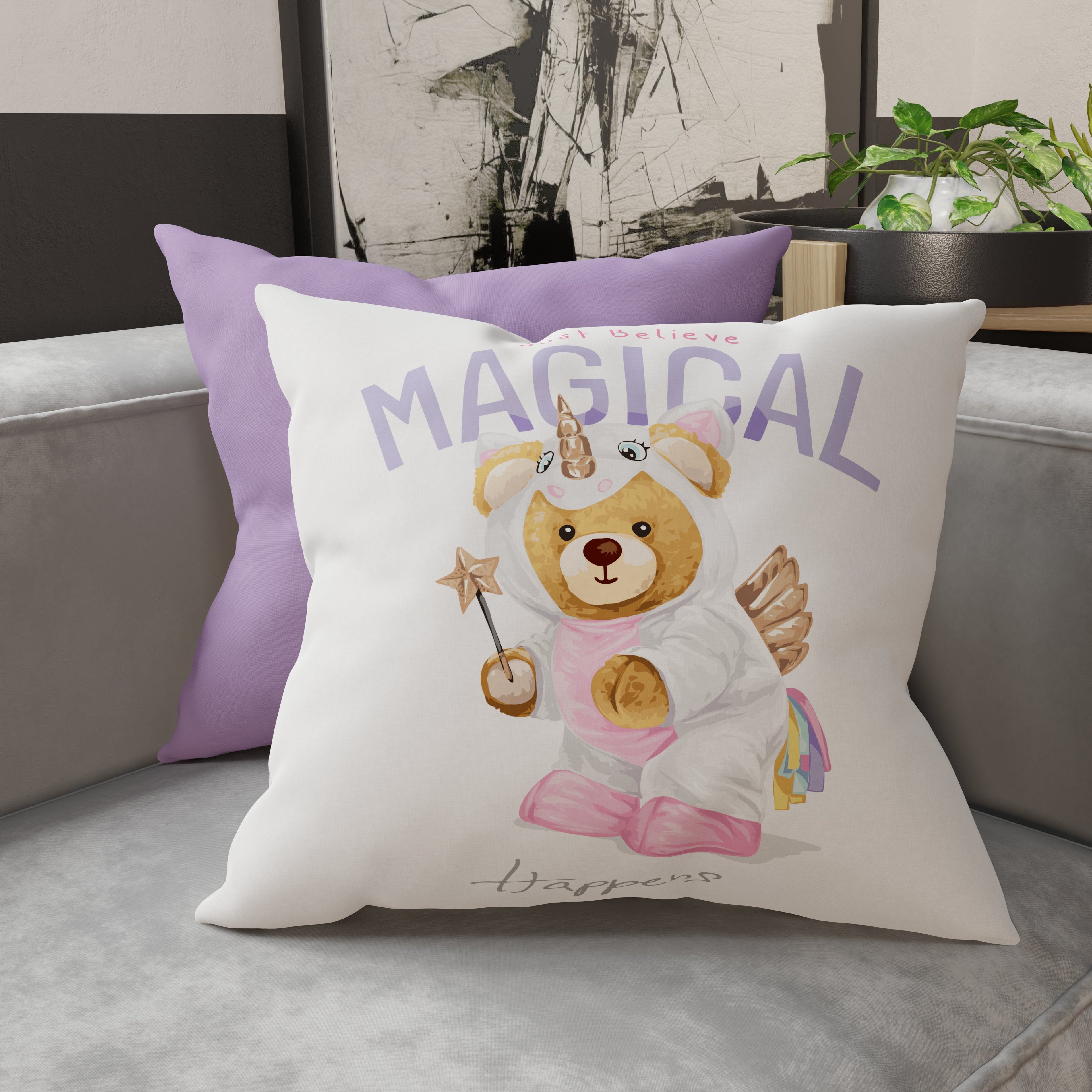 Cuscini, Copricuscini Divano, Cuscini Arredo in Stampa Digitale Teddy Unicorno