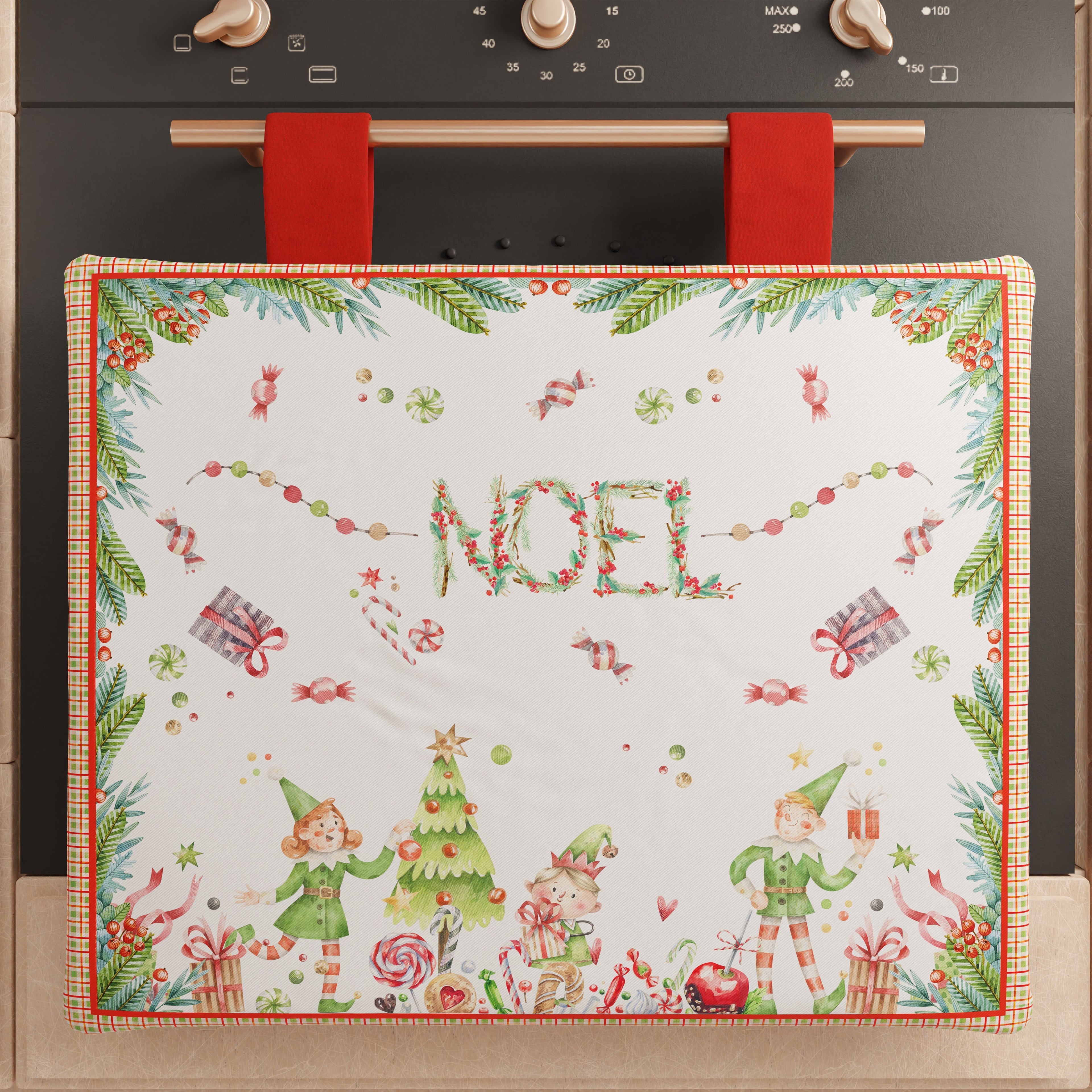 Copriforno Natalizio per Cucina in Stampa Digitale Noel