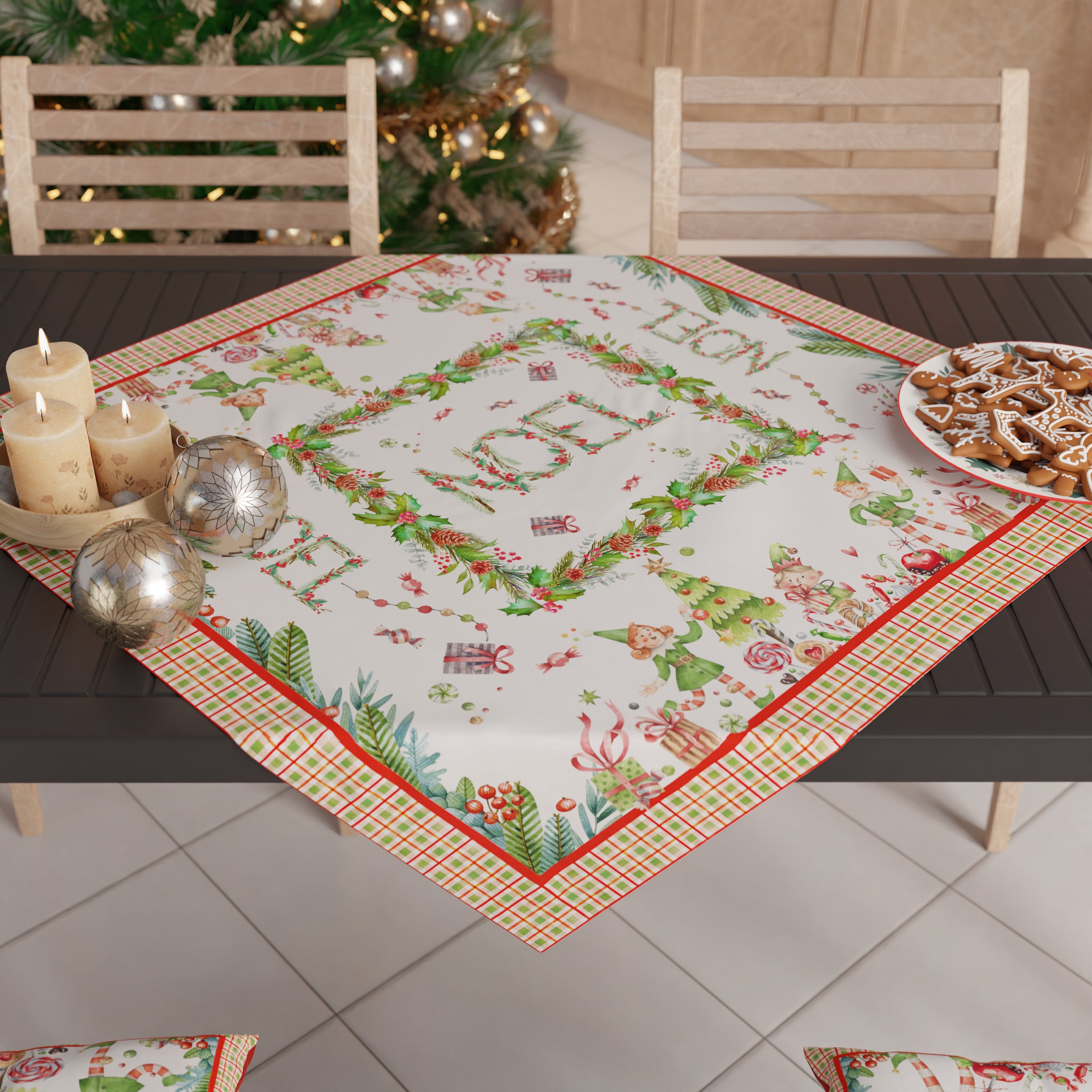 Centrotavola Natalizio per Cucina in Stampa Digitale Noel