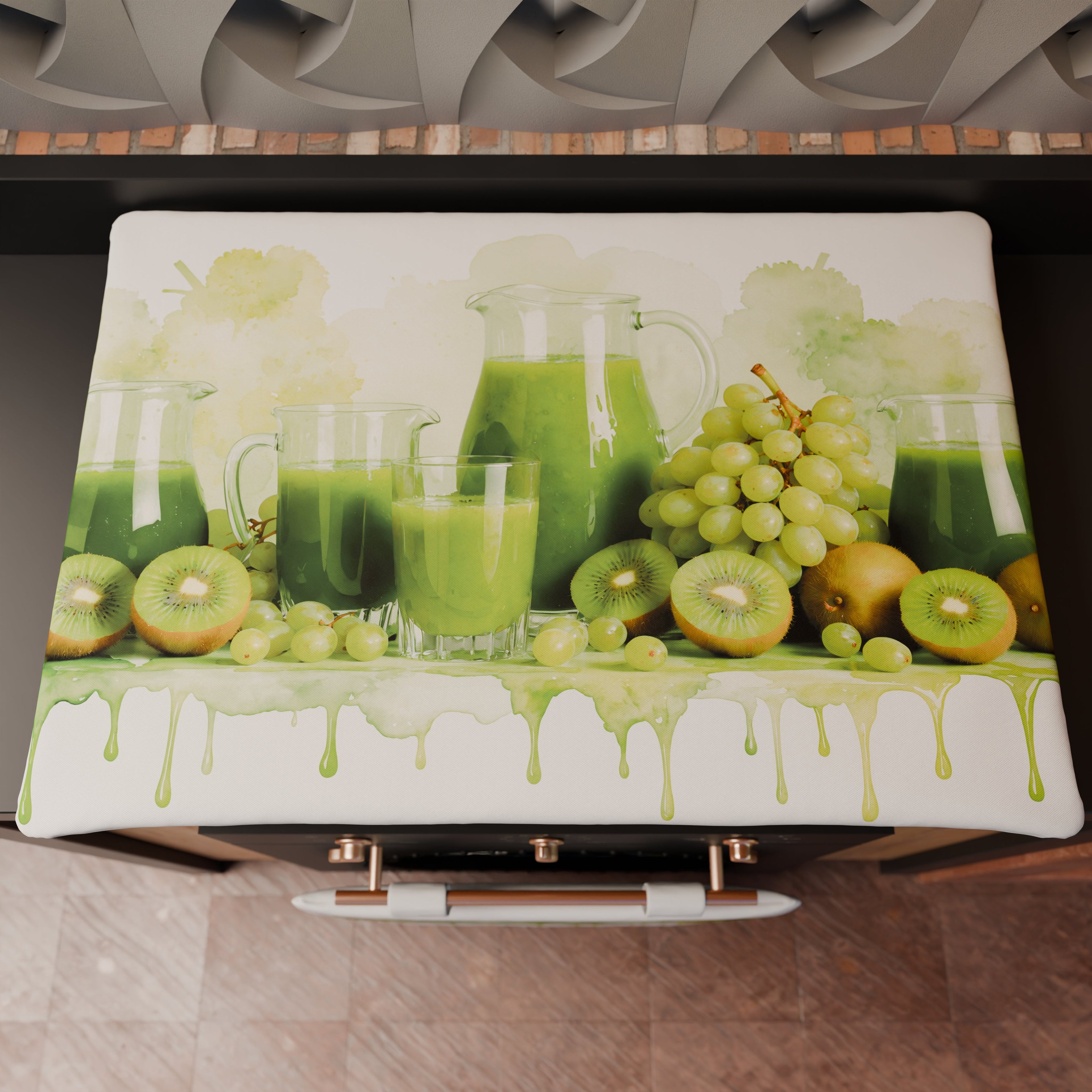 Coprifornello Coprifuochi Cucina in Stampa Digitale Fruit - Kiwi e Uva