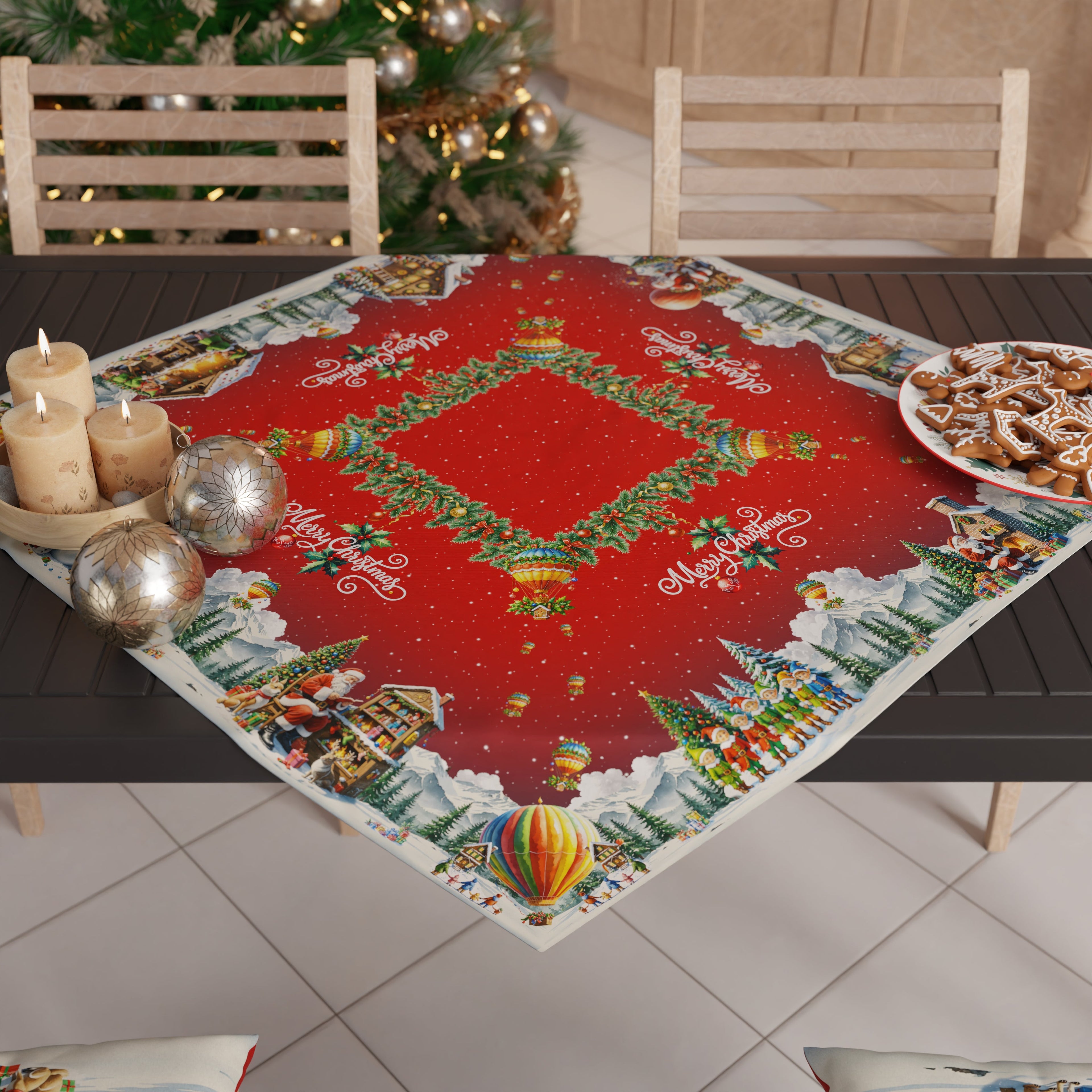 Centrotavola Natalizio per Cucina in Stampa Digitale Santa Village