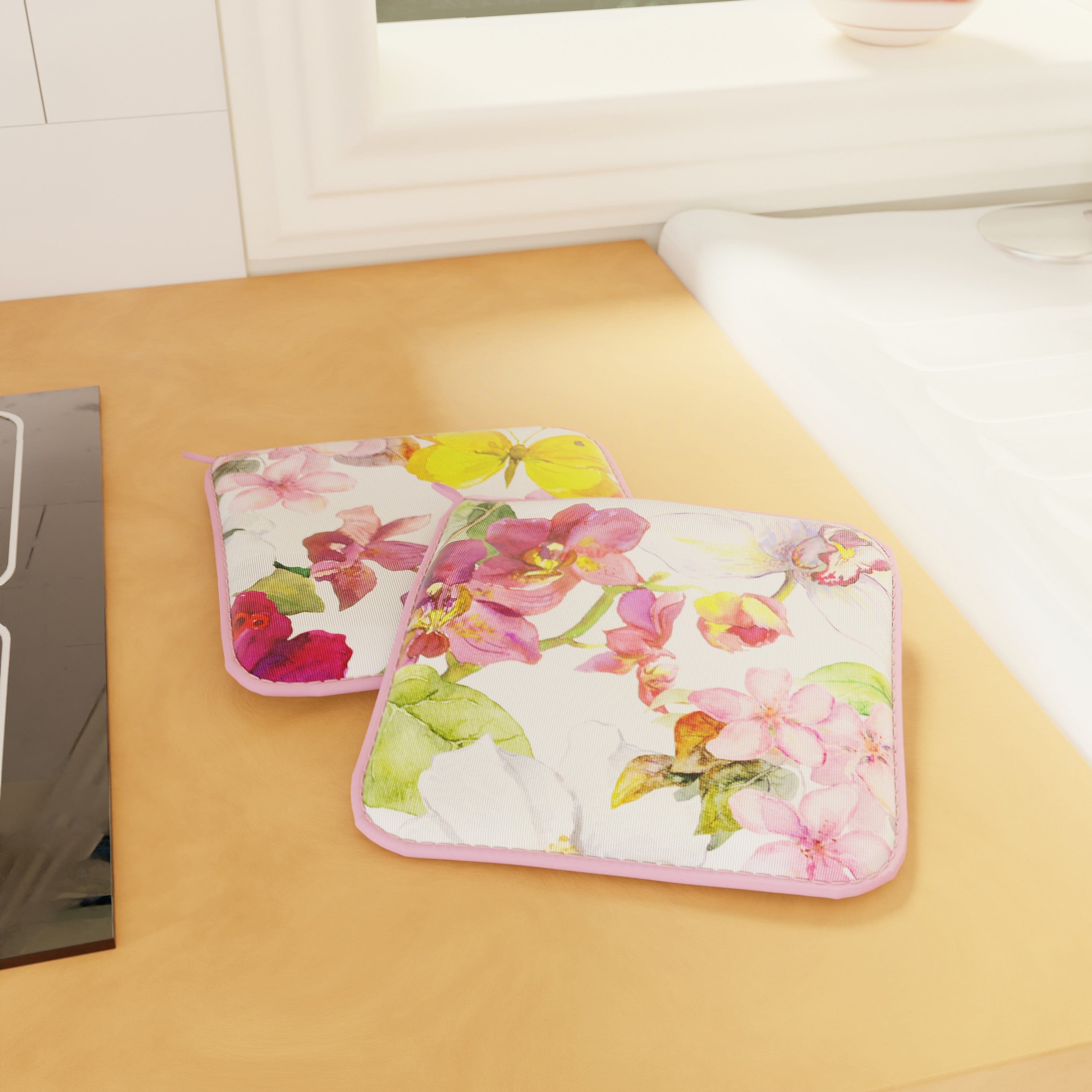 PETTI Artigiani Italiani 1968 Presine Cucina con Stampa Digitale 2pz Farfalle.