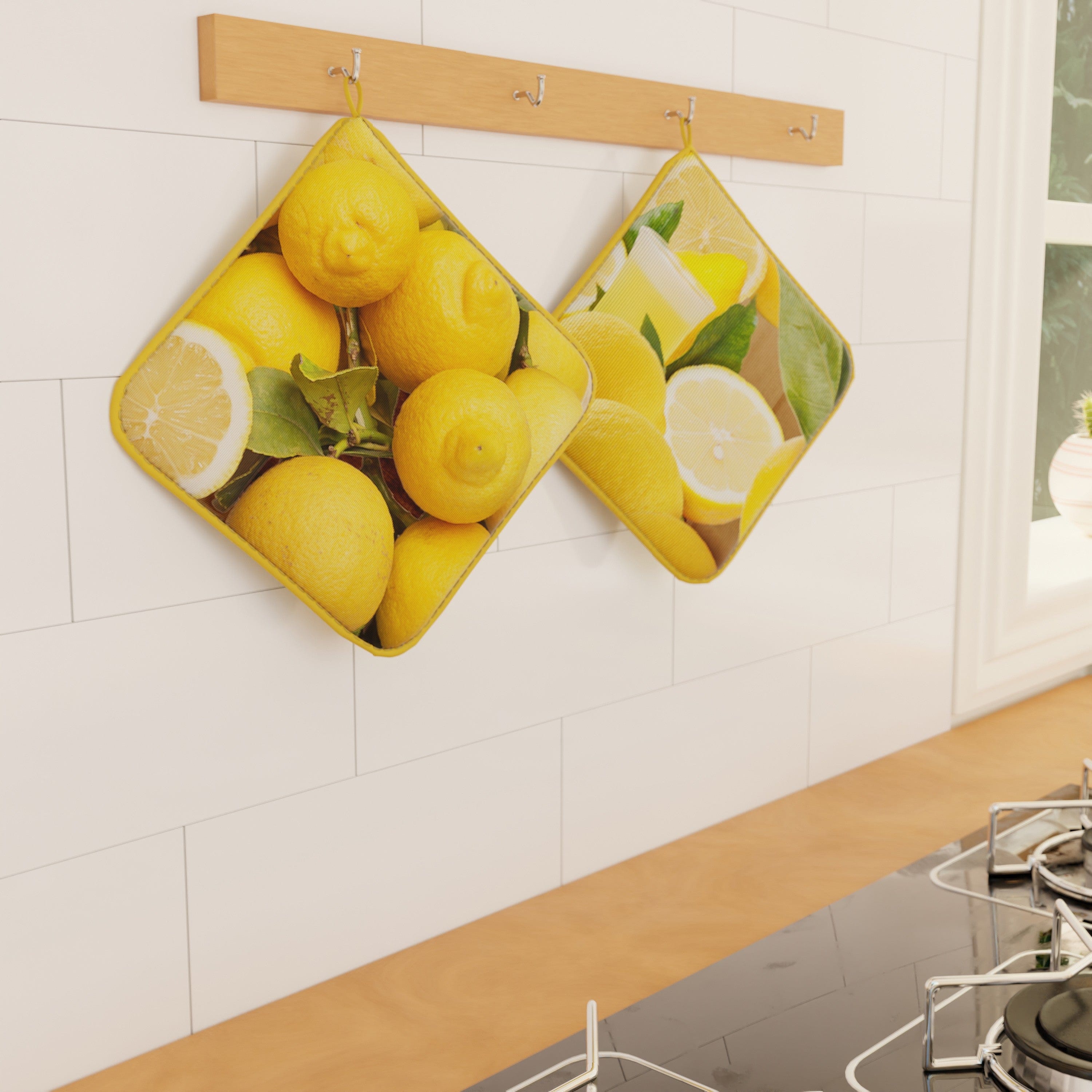 PETTI Artigiani Italiani 1968 Presine Cucina con Stampa Digitale 2pz Lemon.