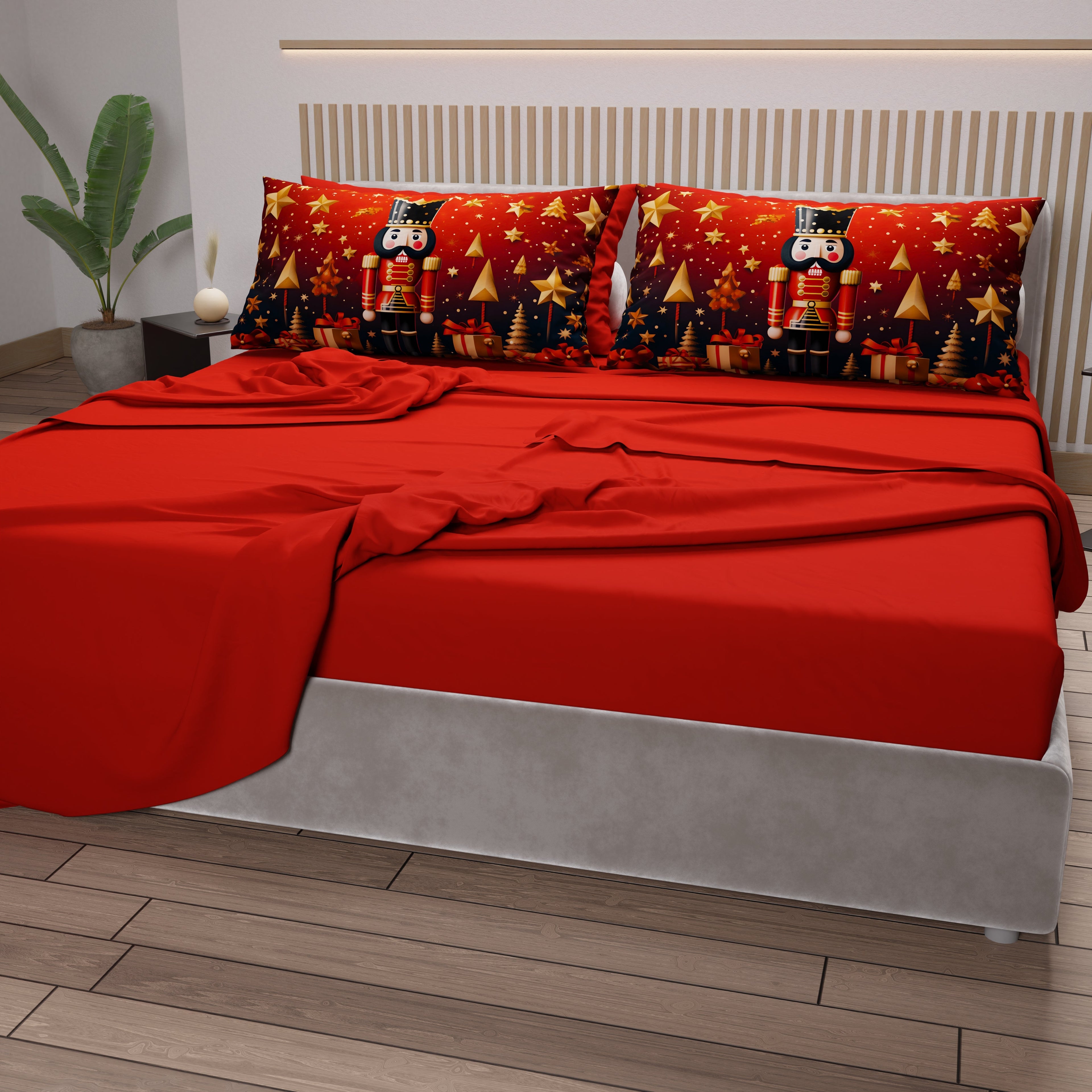 Lenzuola Natalizie in Cotone, Completo Letto con Federe in Stampa Digitale 25 Xmas 1