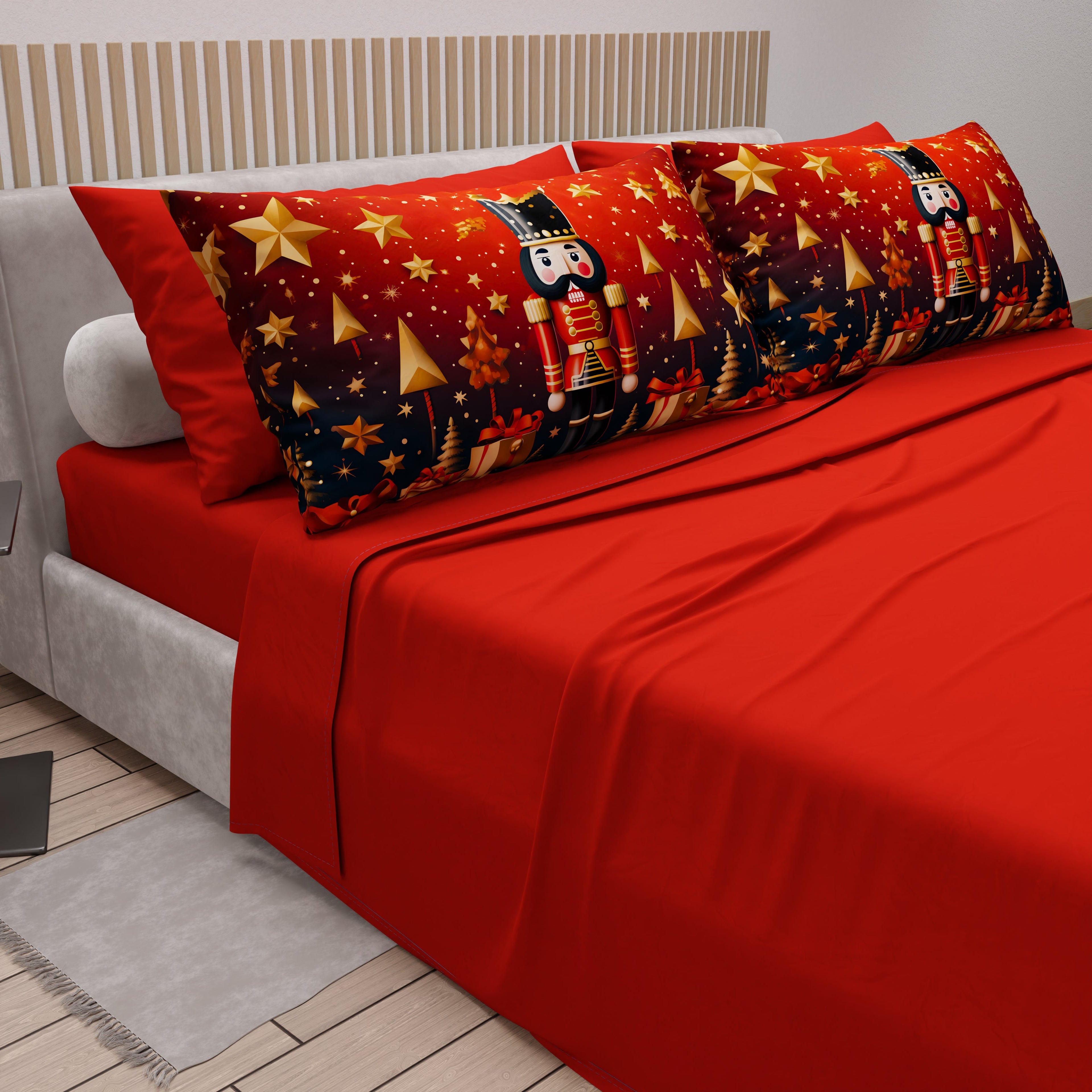 Lenzuola Natalizie in Cotone, Completo Letto con Federe in Stampa Digitale 25 Xmas 1