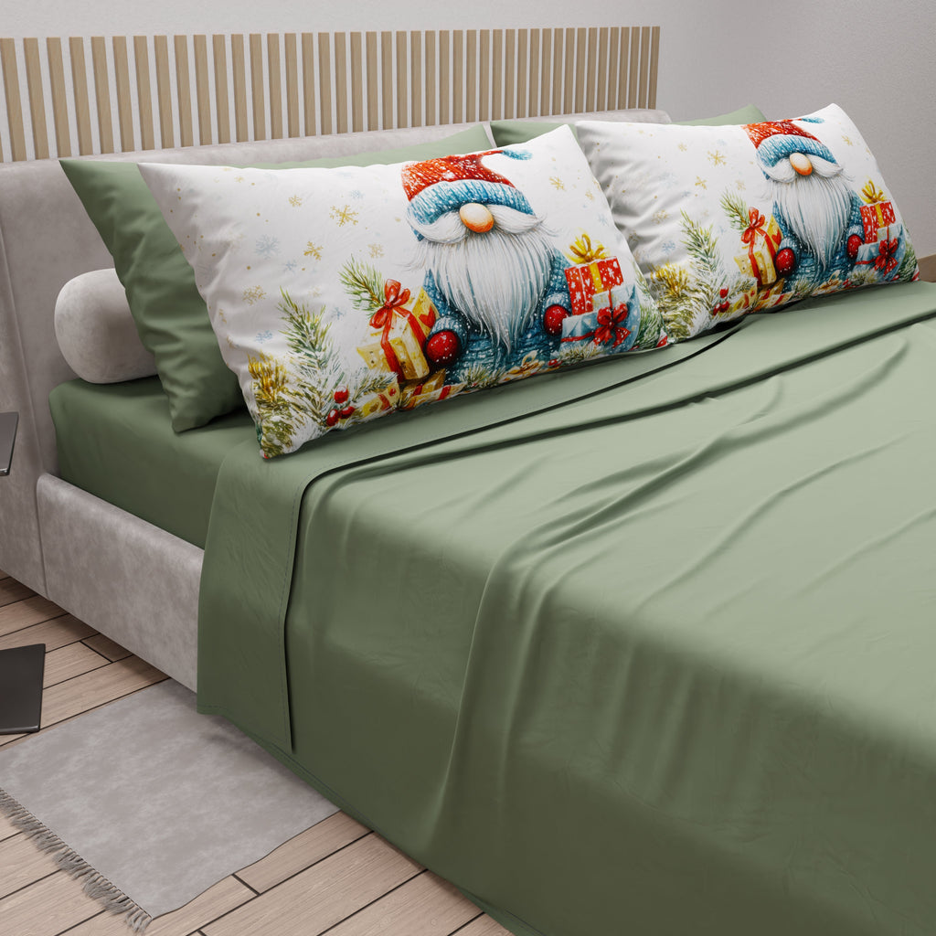 Lenzuola Natalizie in Cotone, Completo Letto con Federe in Stampa Digitale 25 Xmas 14