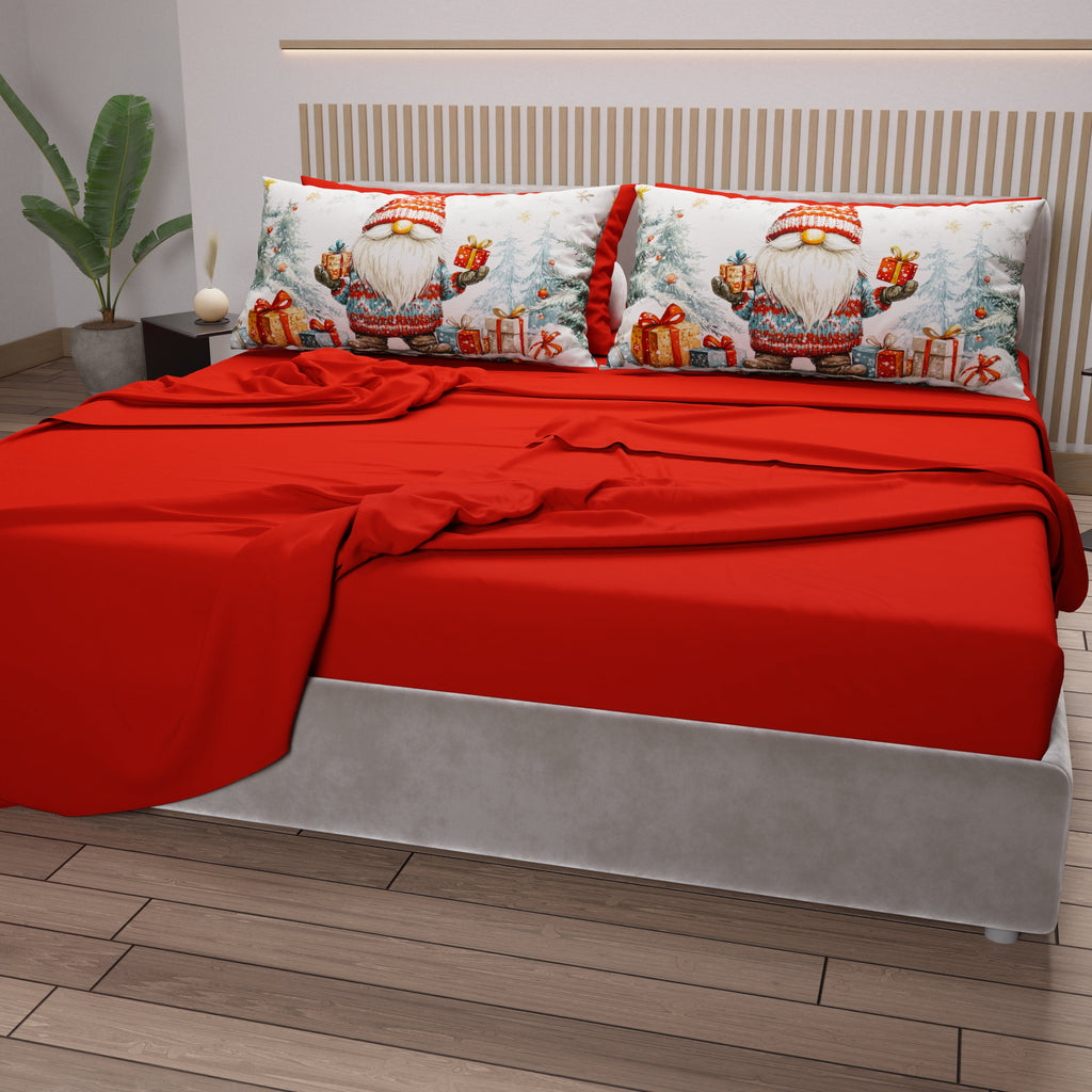 Lenzuola Natalizie in Cotone, Completo Letto con Federe in Stampa Digitale 25 Xmas 19