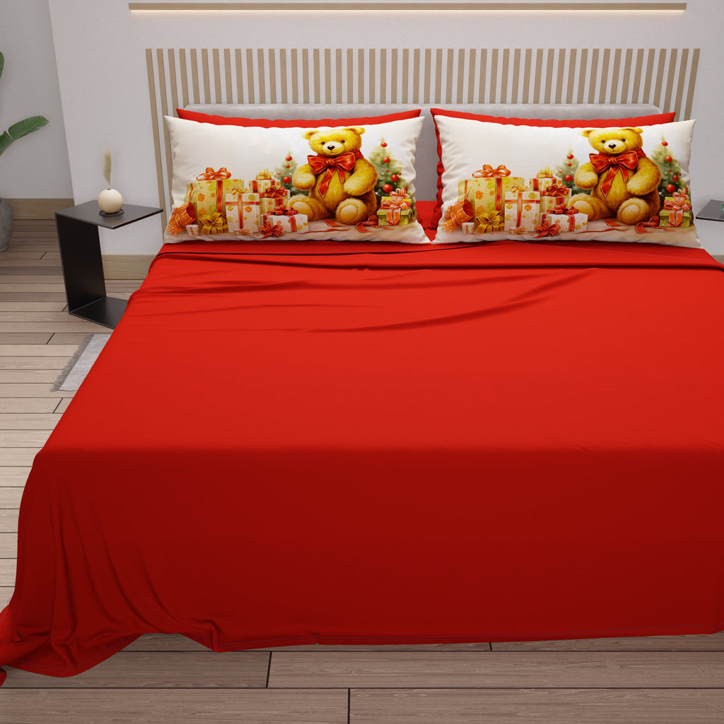 Lenzuola Natalizie in Cotone, Completo Letto con Federe in Stampa Digitale 25 Xmas 3