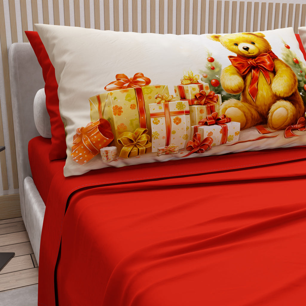 Lenzuola Natalizie in Cotone, Completo Letto con Federe in Stampa Digitale 25 Xmas 3