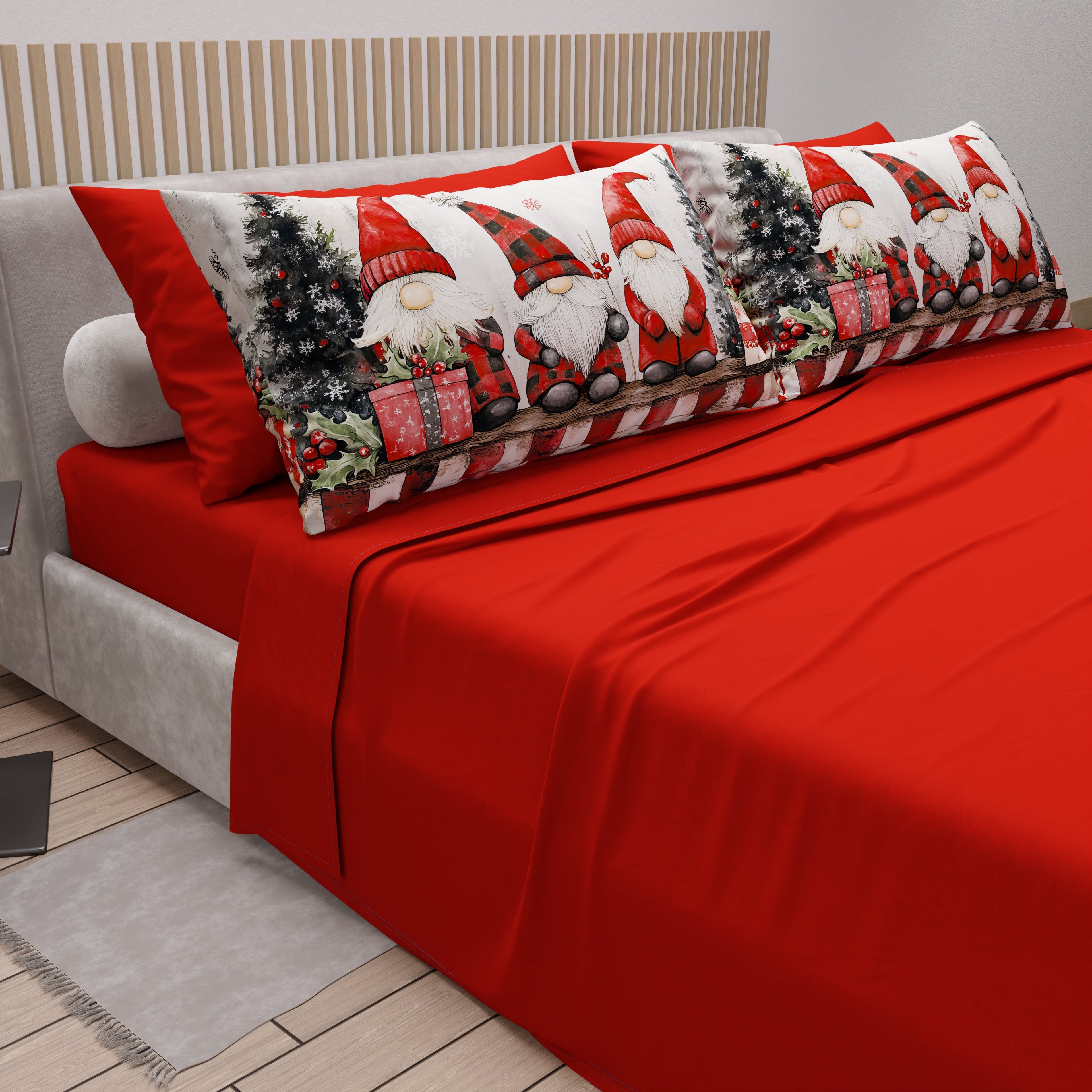 Lenzuola Natalizie in Cotone, Completo Letto con Federe in Stampa Digitale 25 Xmas 5