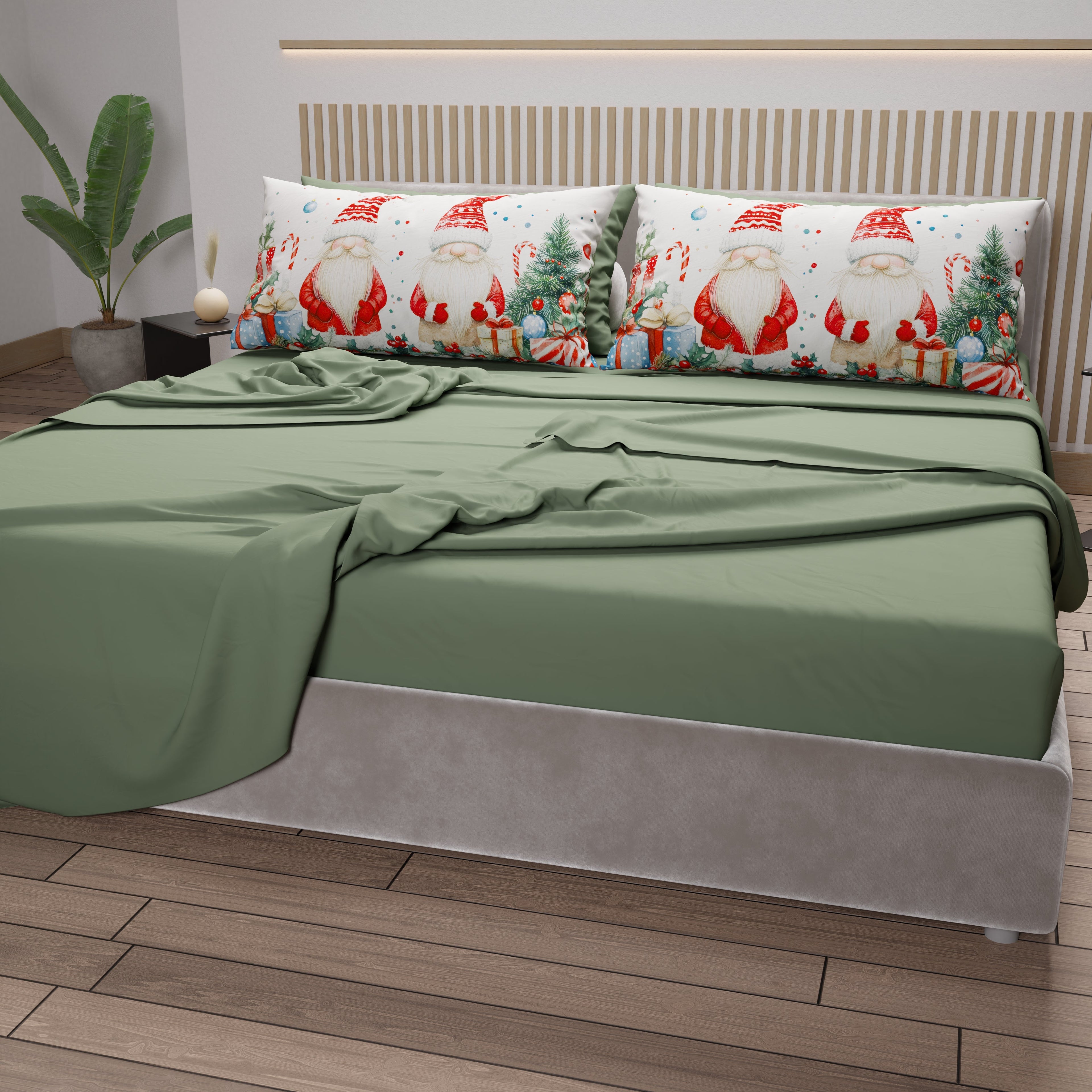 Lenzuola Natalizie in Cotone, Completo Letto con Federe in Stampa Digitale 25 Xmas 6
