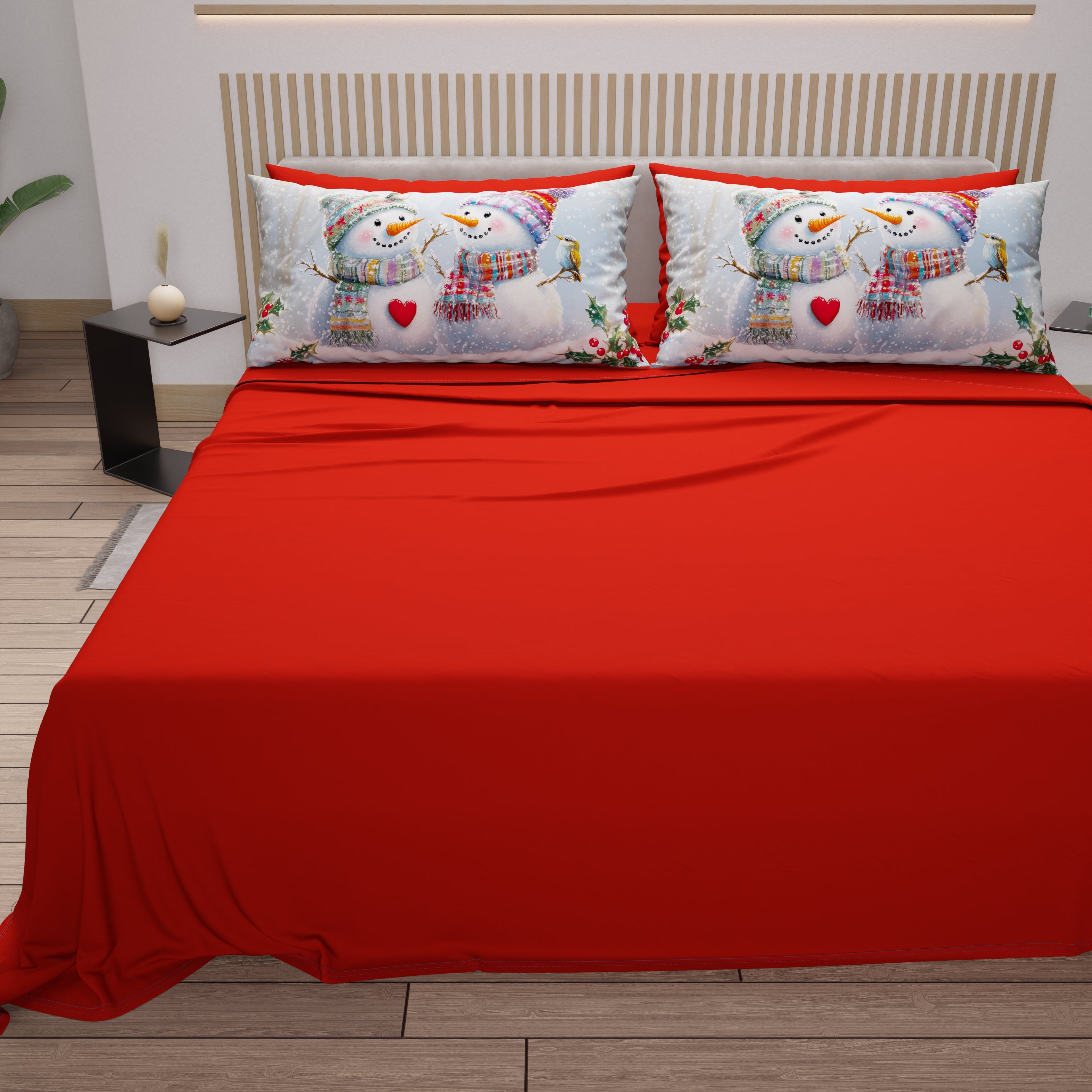 Lenzuola Natalizie in Cotone, Completo Letto con Federe in Stampa Digitale 25 Xmas 7