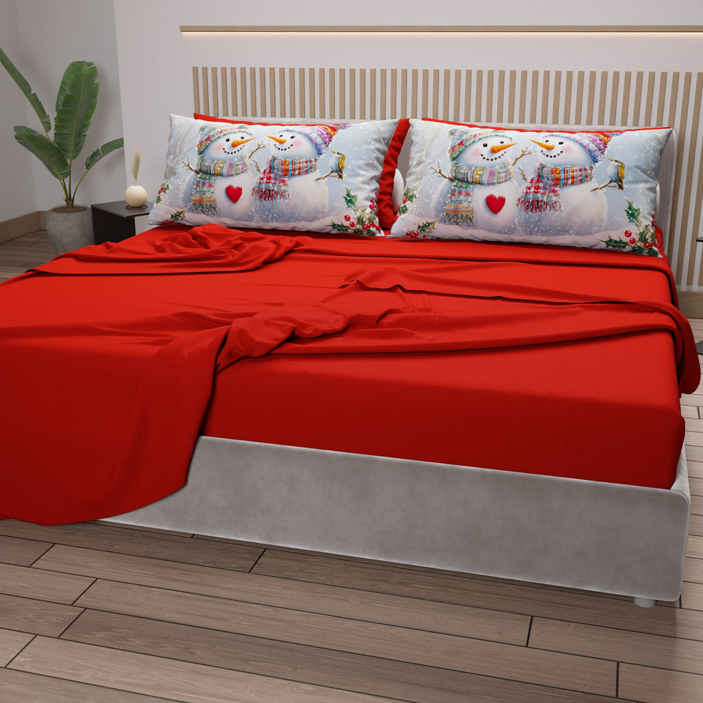 Lenzuola Natalizie in Cotone, Completo Letto con Federe in Stampa Digitale 25 Xmas 7
