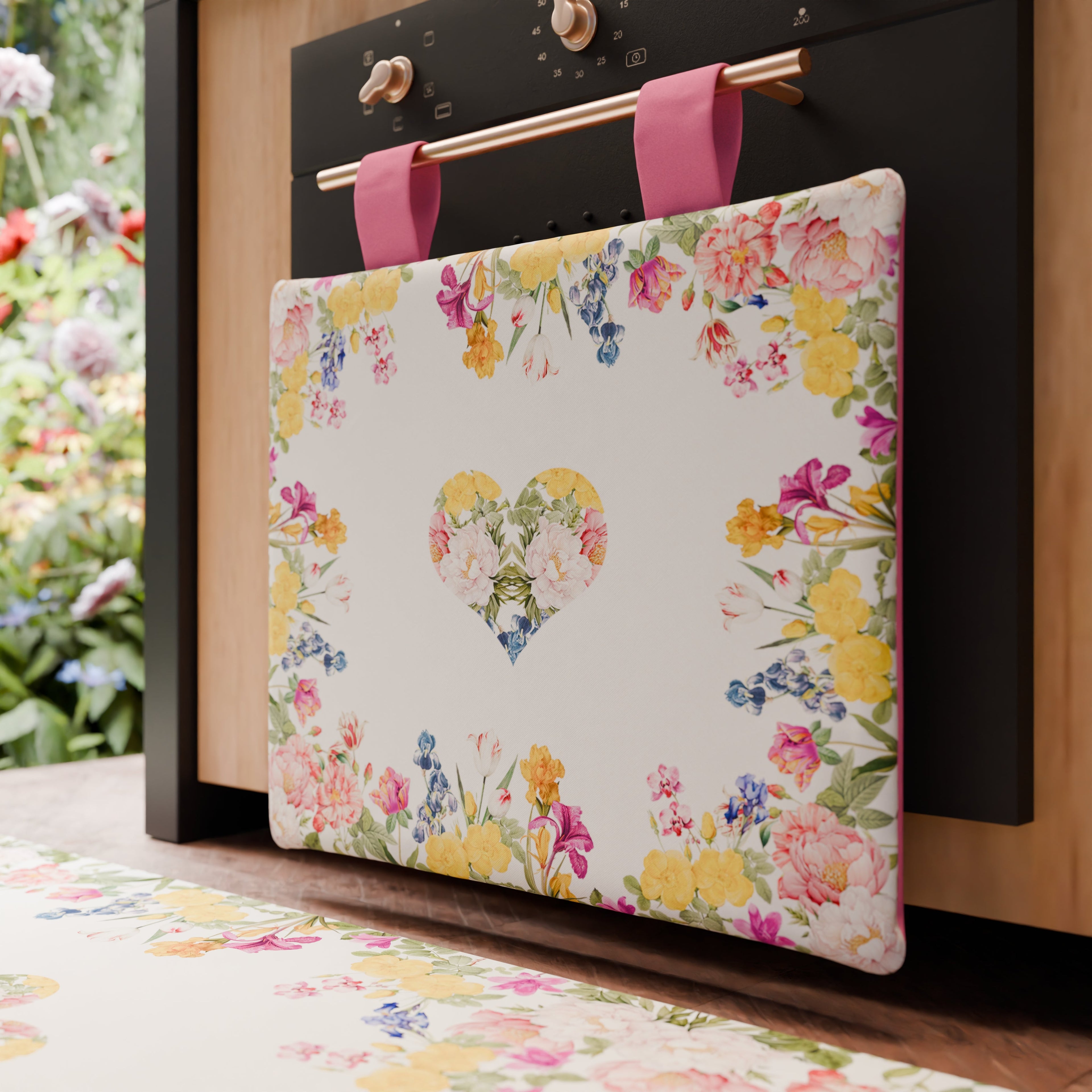 Copriforno per Cucina in Stampa Digitale Floreale 30 1pz 45x55cm