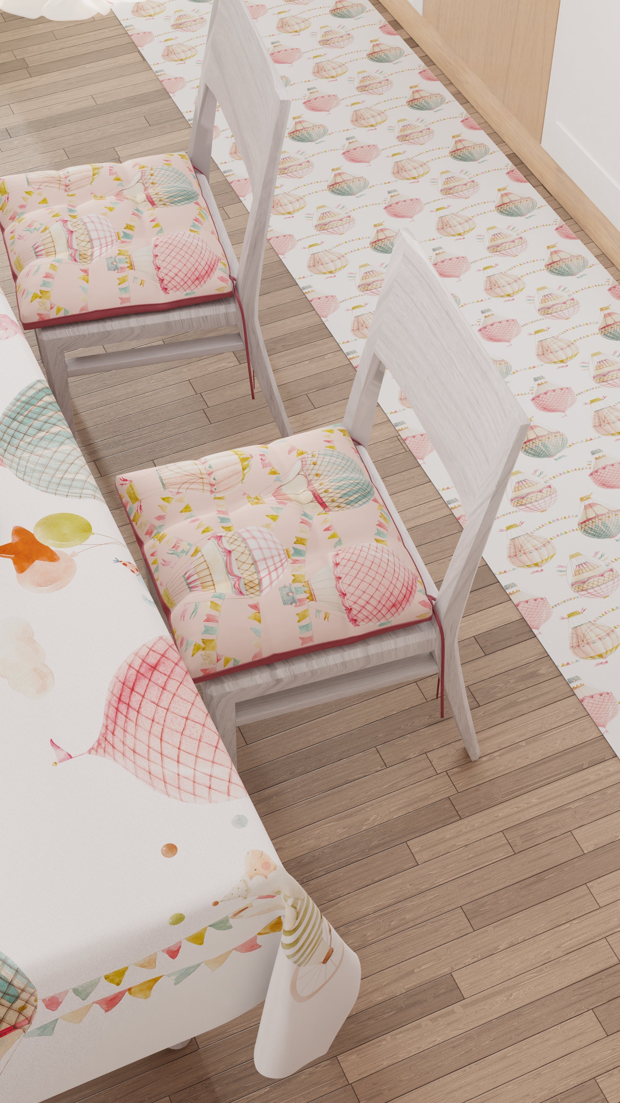 Cuscini per Sedie Coprisedia 6 Pezzi Party Elephants Rosa