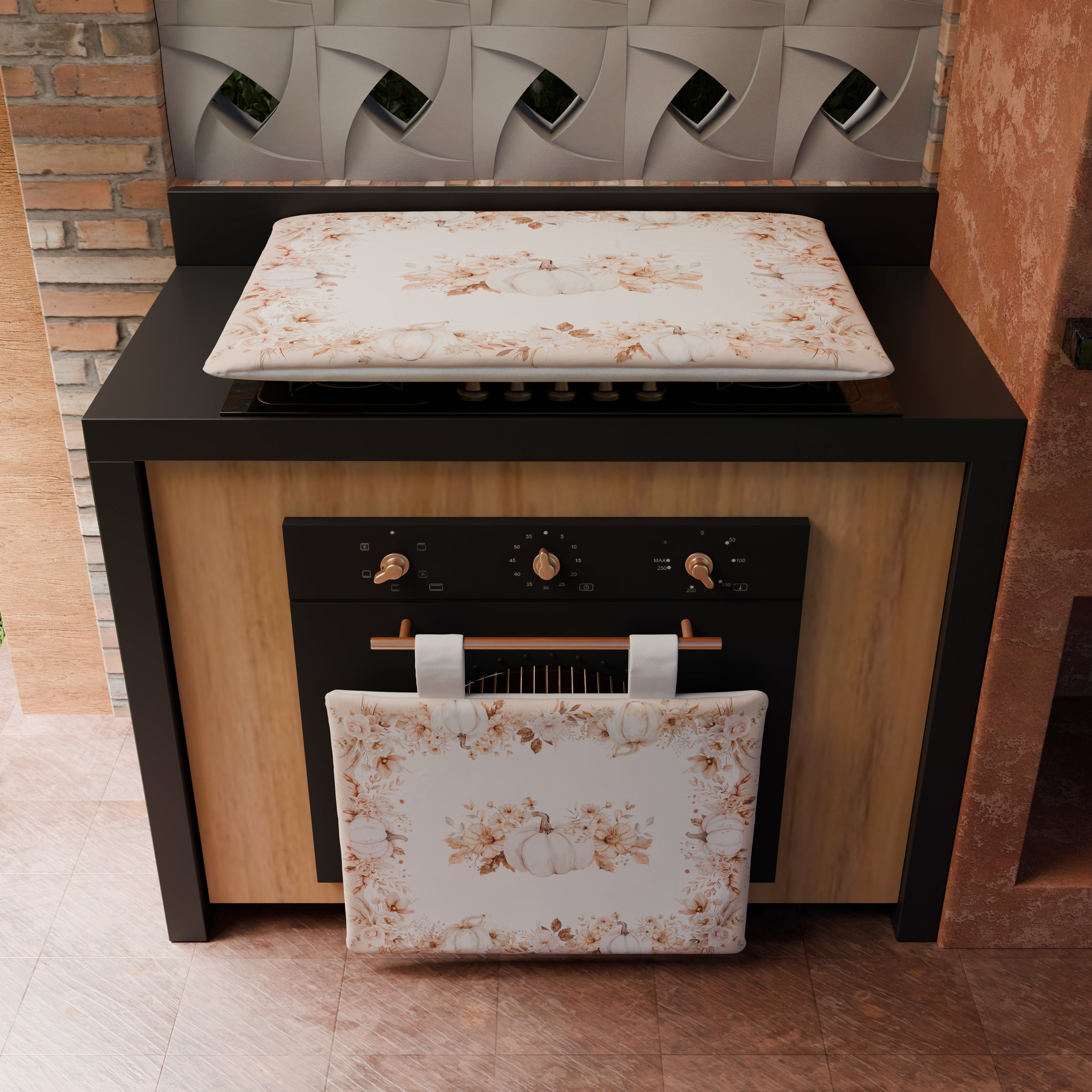 Copriforno per Cucina in Stampa Digitale Autumn Flowers