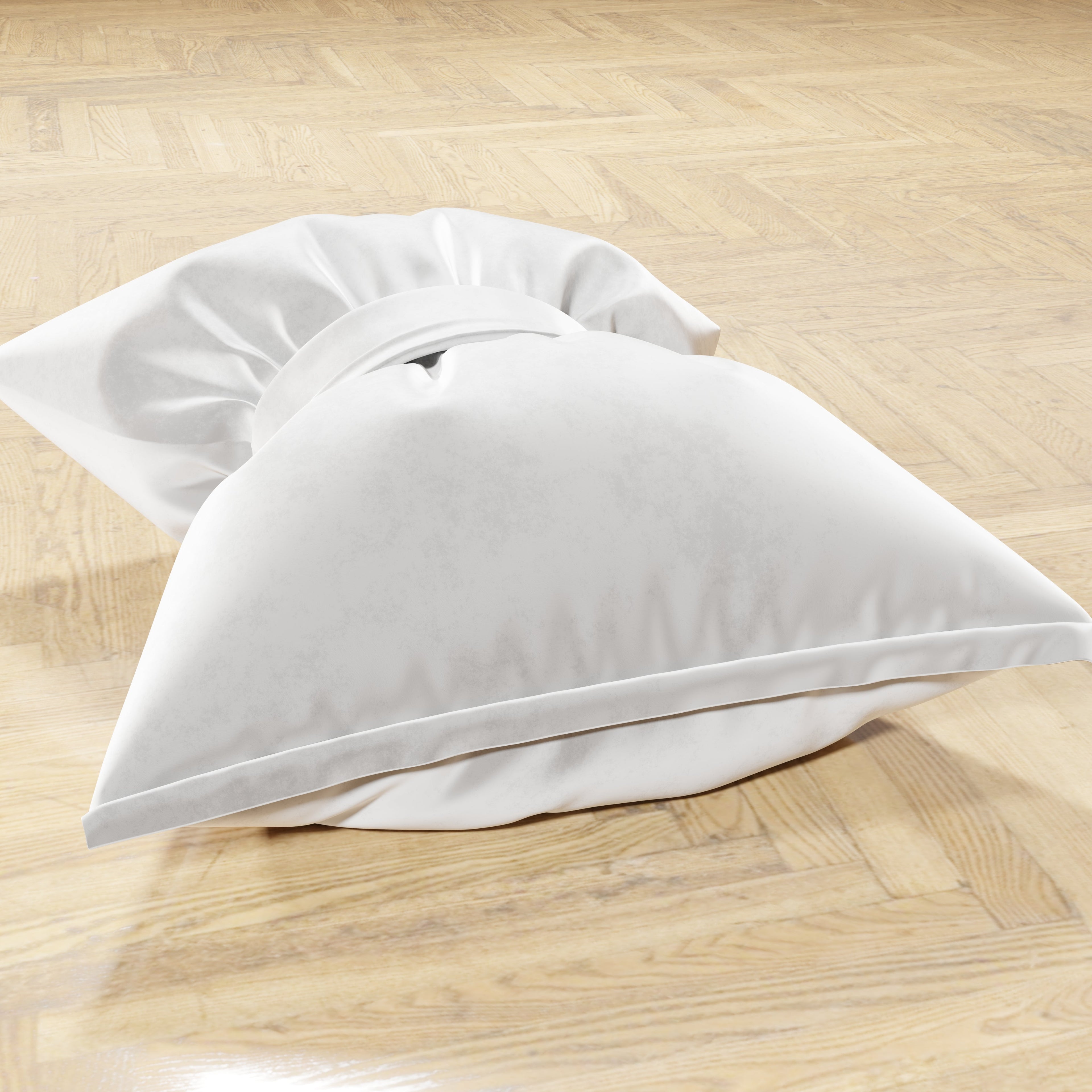 Cuscino Arredo Fiocco in Velluto 40x50 cm, Cuscino divano Bianco