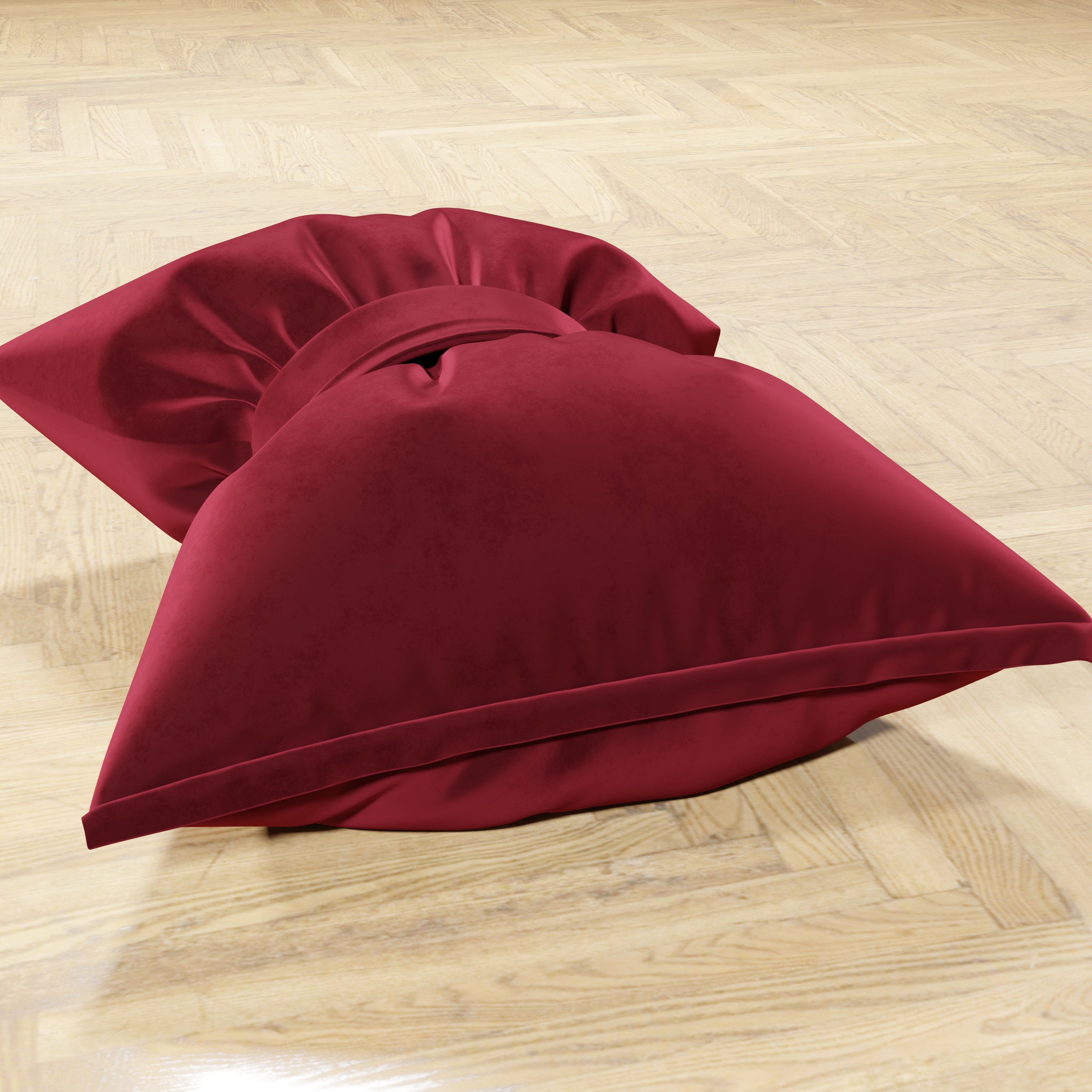 Cuscino Arredo Fiocco in Velluto 40x50 cm, Cuscino divano Bordeaux