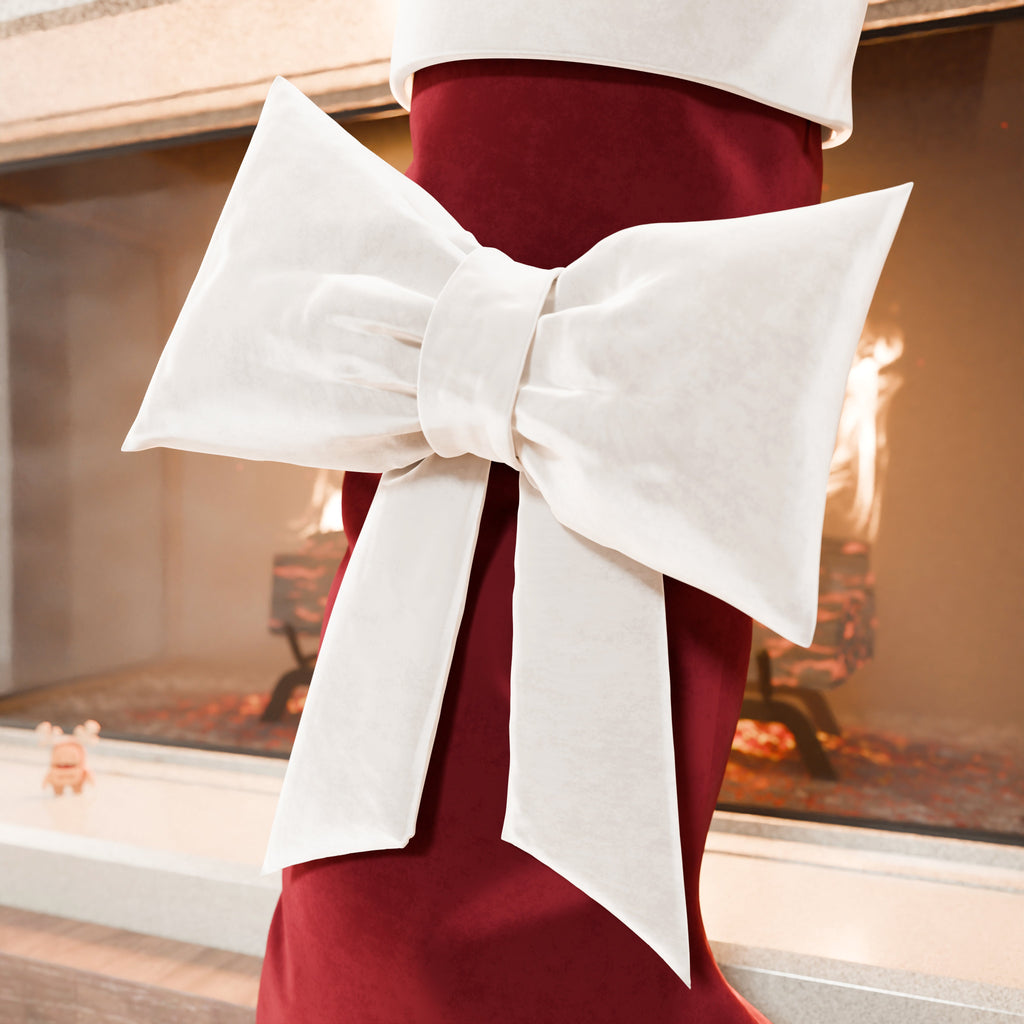 Calza Befana in Velluto con Fiocco, Calza Natalizia Bordeaux