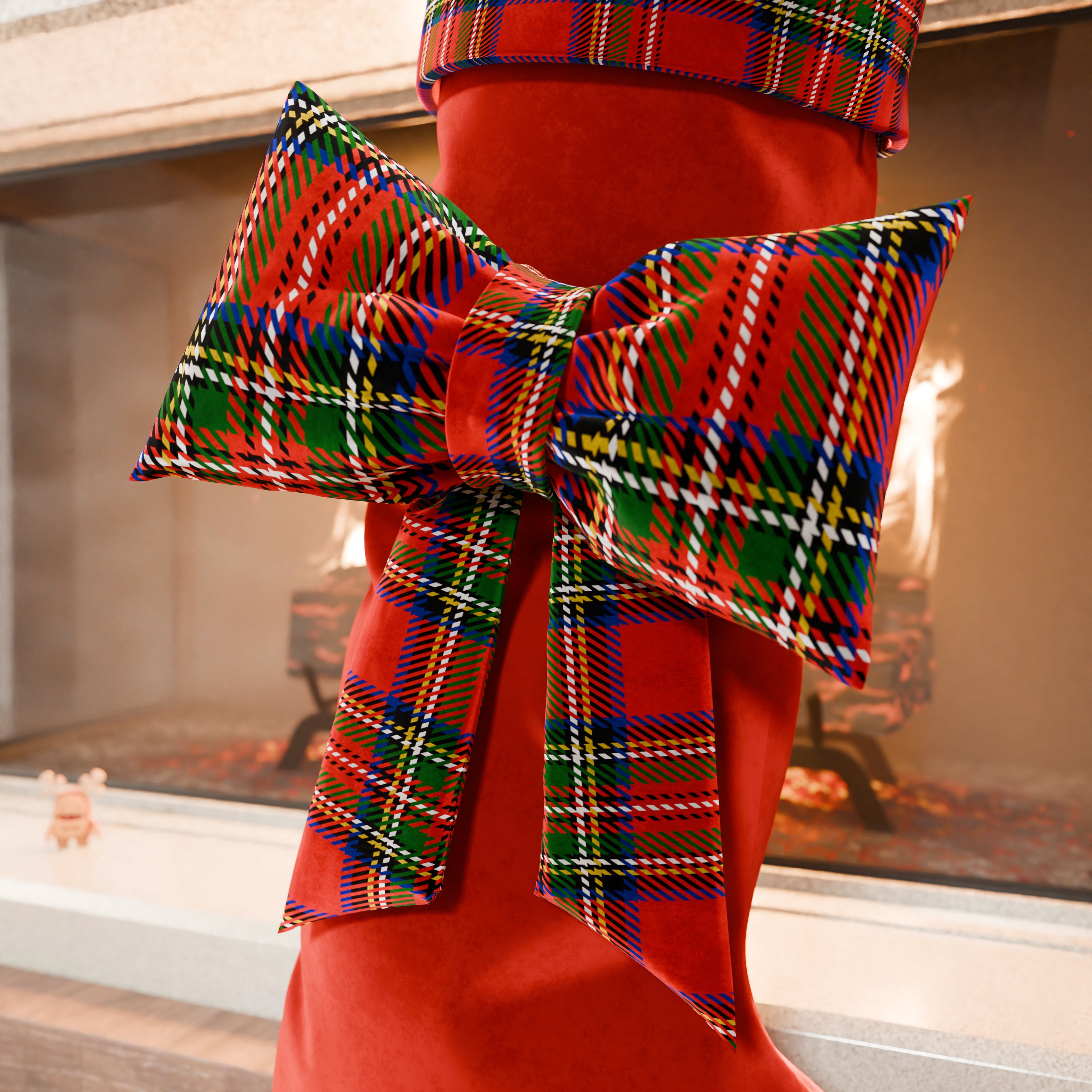CALZA BEFANA TARTAN ROSSO_3