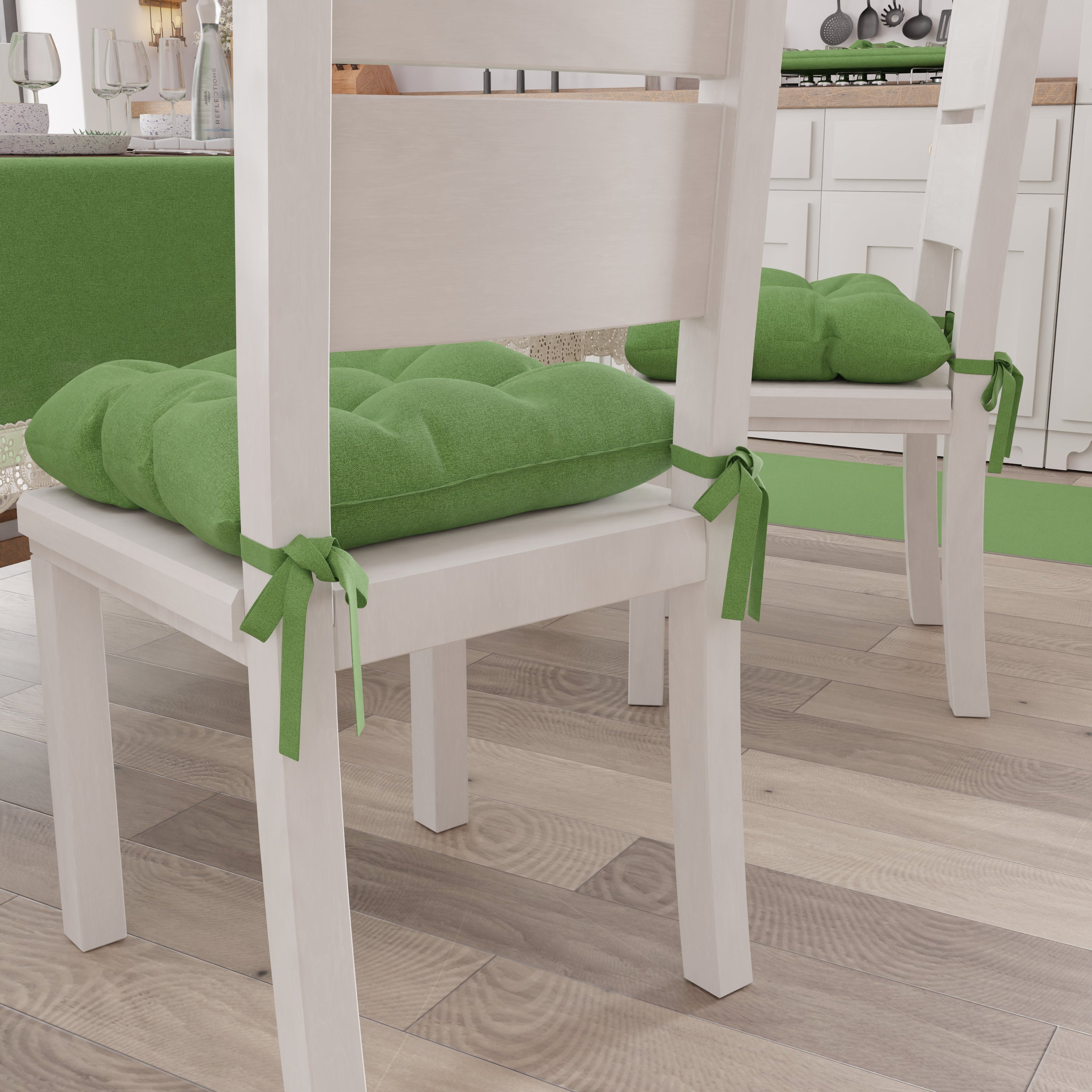 Cuscini per Sedie Coprisedia Shabby Chic Tinta Unita Verde