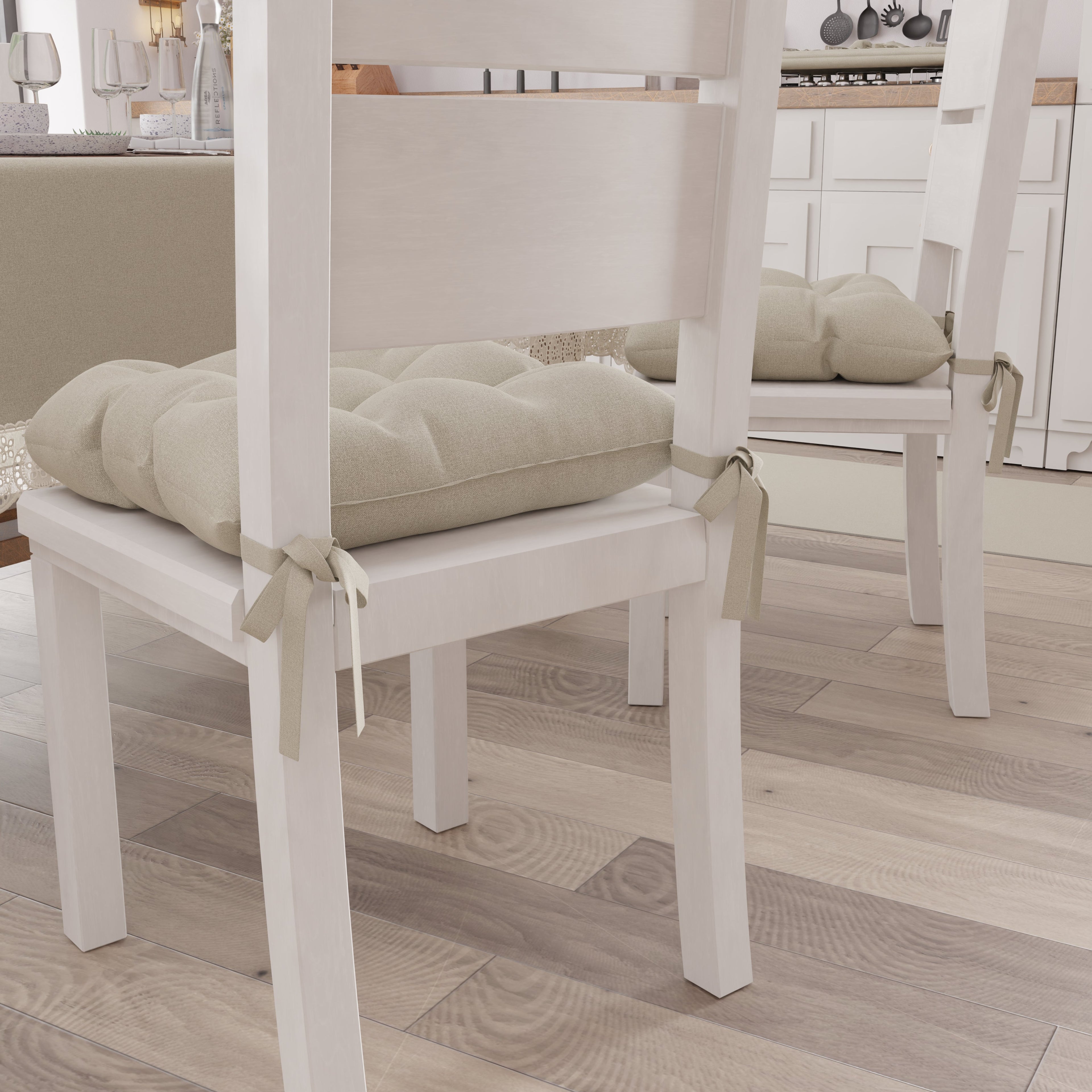 Cuscini per Sedie Coprisedia Shabby Chic Tinta Unita Beige