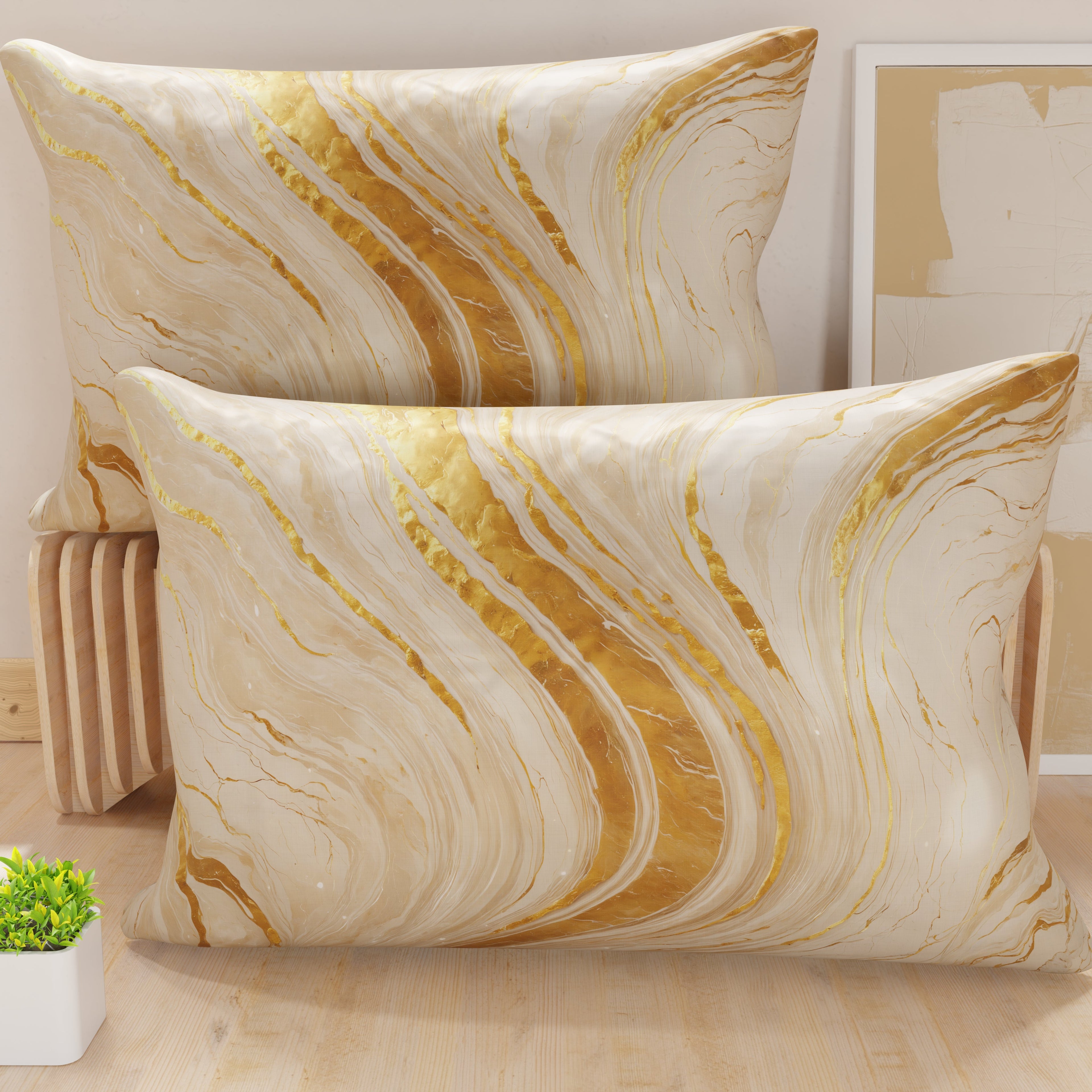Federe Cuscini in Stampa Digitale, Marmo Beige
