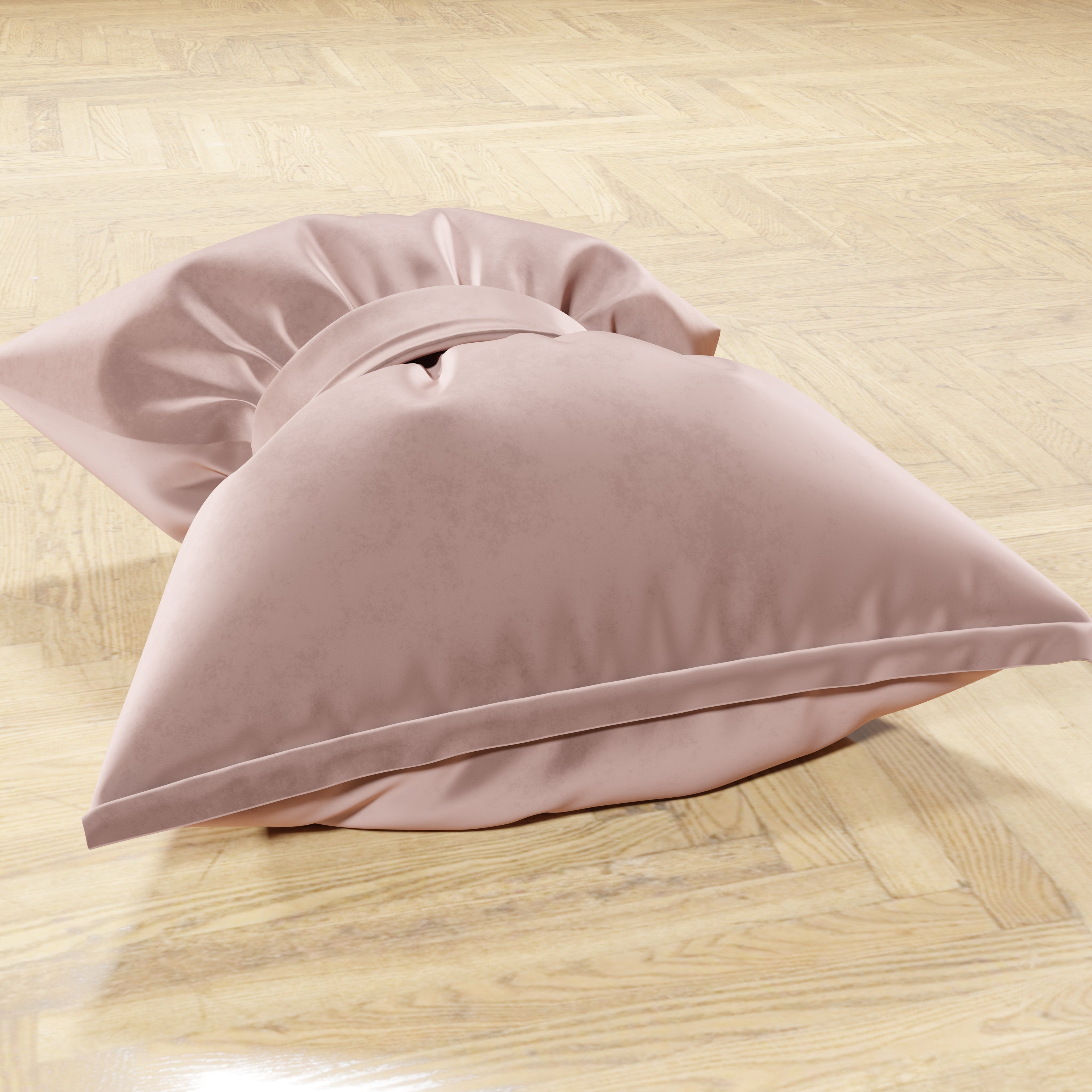 Cuscino Arredo Fiocco in Velluto 40x50 cm, Cuscino divano Cipria