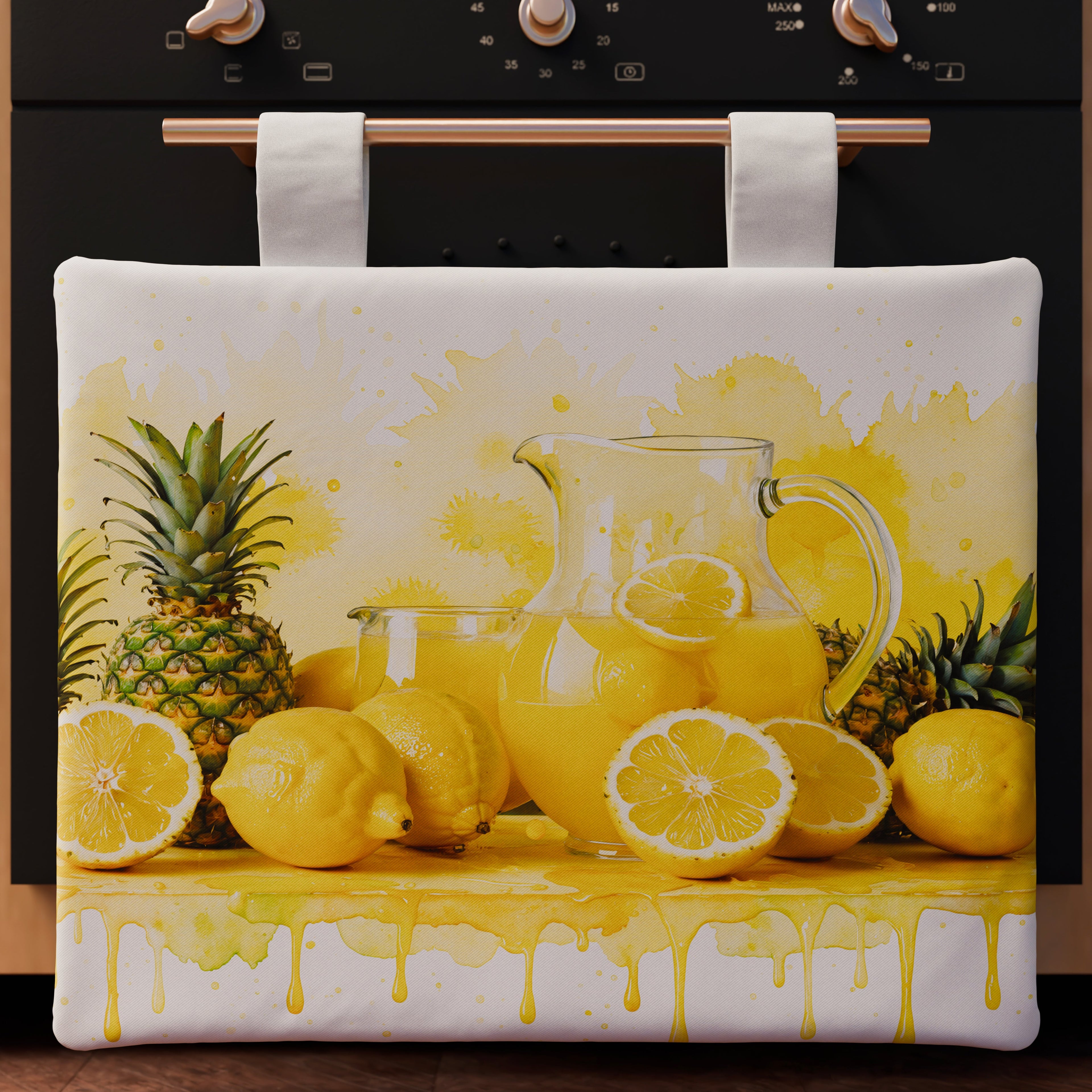Copriforno per Cucina in Stampa Digitale Fruit - Limone e Ananas