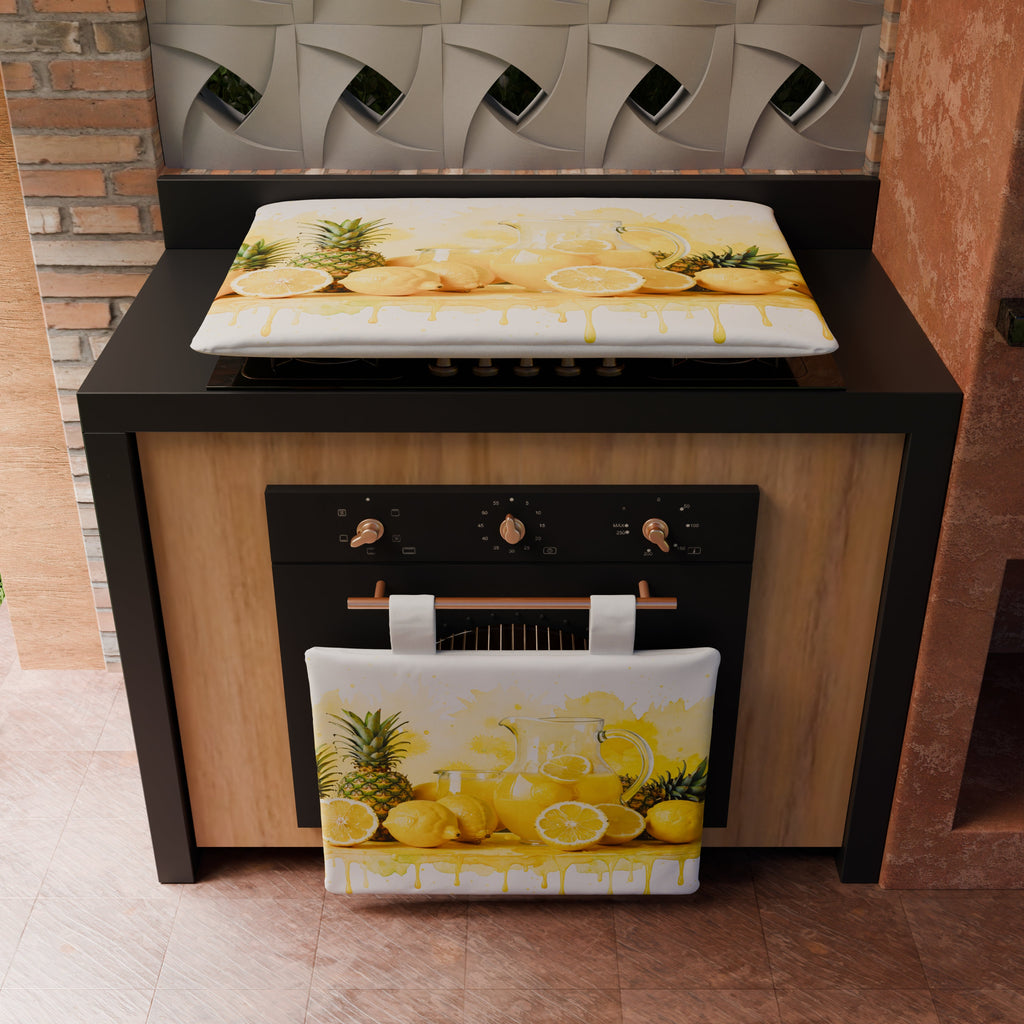 Coprifornello Coprifuochi Cucina in Stampa Digitale Fruit - Limone e Ananas