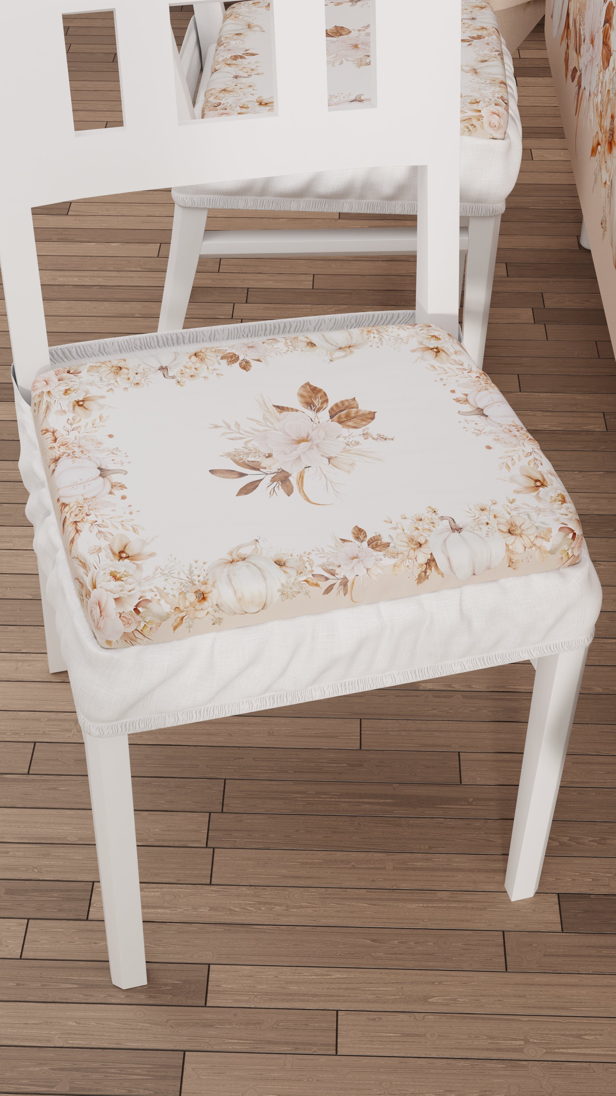 Cuscini per Sedie con Elastico Coprisedia in Stampa Digitale 2 Pezzi Autumn Flowers
