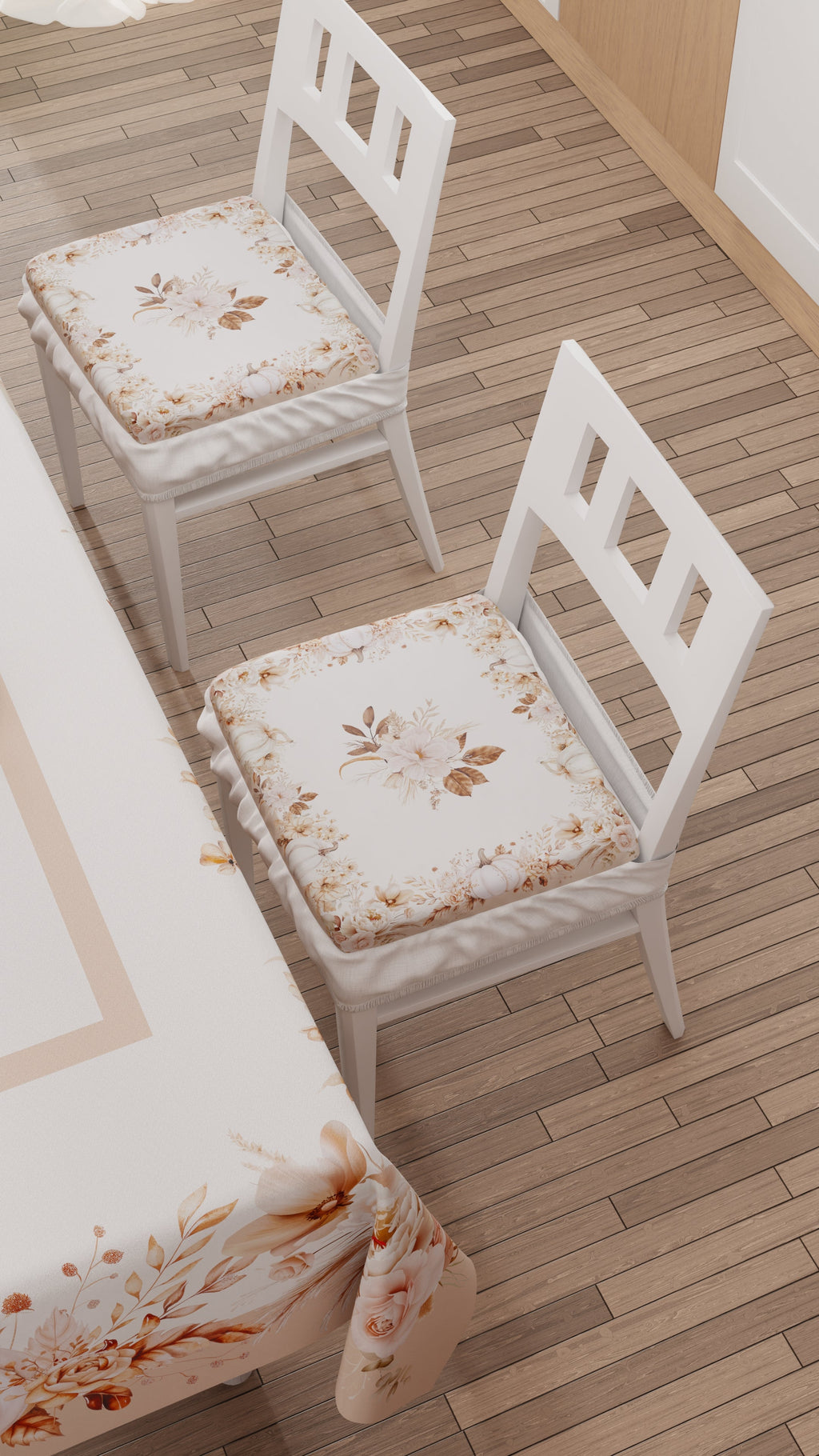Cuscini per Sedie con Elastico Coprisedia in Stampa Digitale 2 Pezzi Autumn Flowers