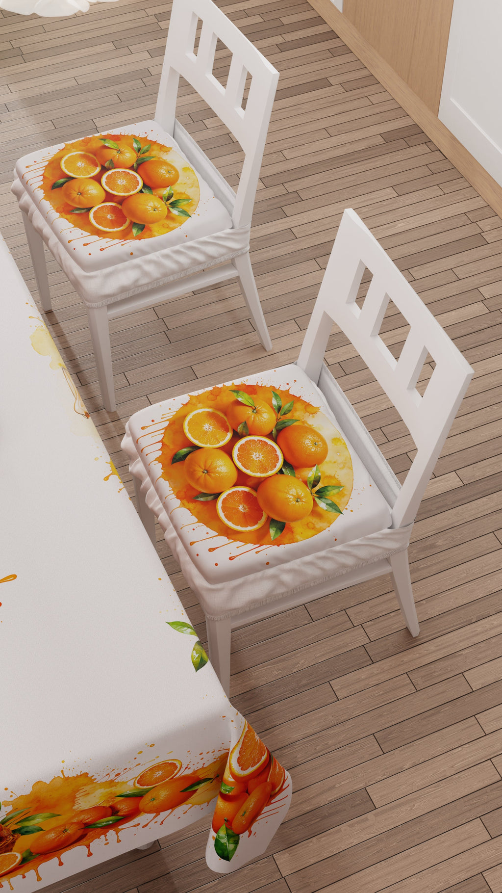Cuscini per Sedie con Elastico Coprisedia in Stampa Digitale 2 Pezzi Fruit - Arancia