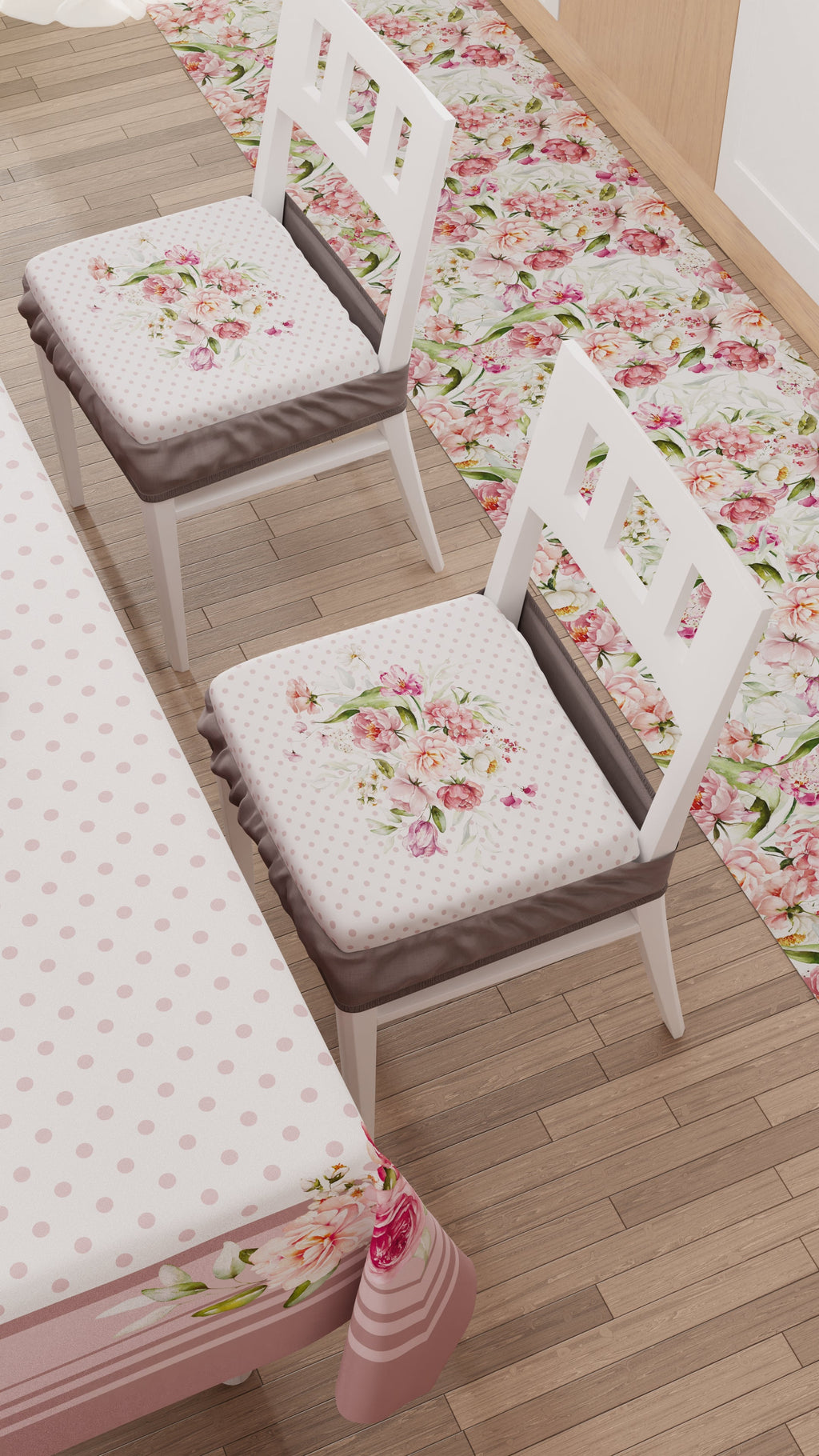 Cuscini per Sedie con Elastico Coprisedia in Stampa Digitale 2 Pezzi Shabby Cipria