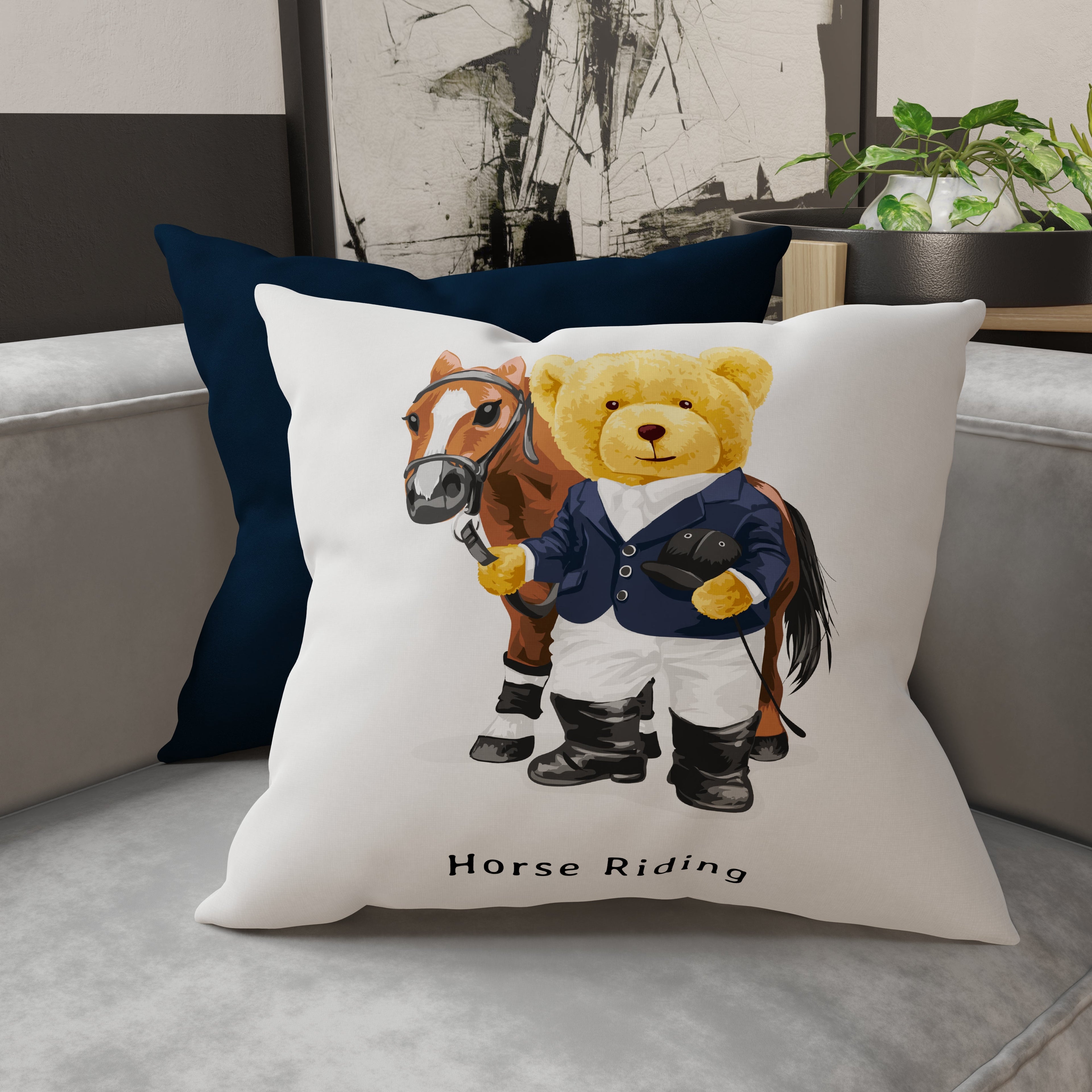 Cuscini, Copricuscini Divano, Cuscini Arredo in Stampa Digitale Teddy Equitazione