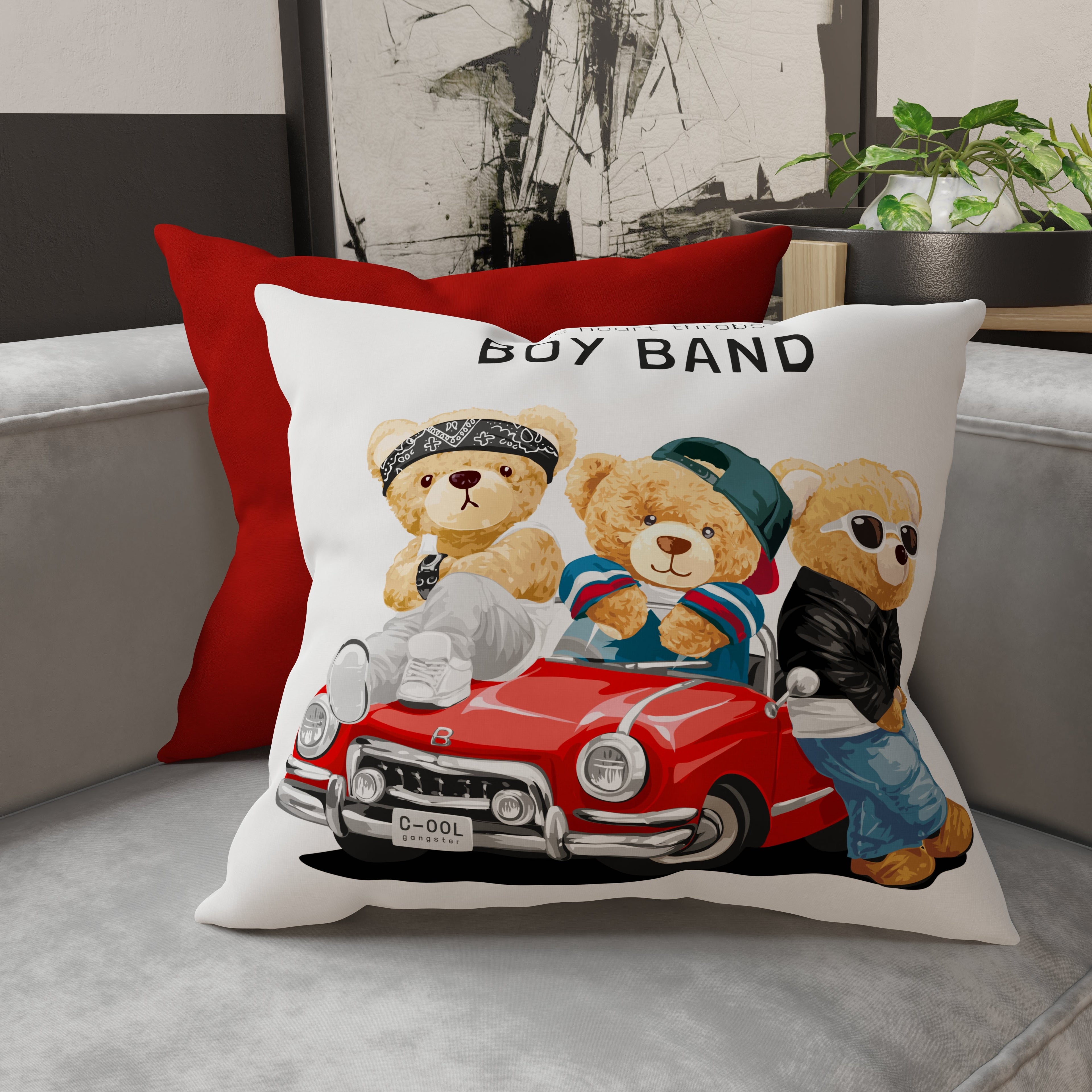 Cuscini, Copricuscini Divano, Cuscini Arredo in Stampa Digitale Teddy Friends
