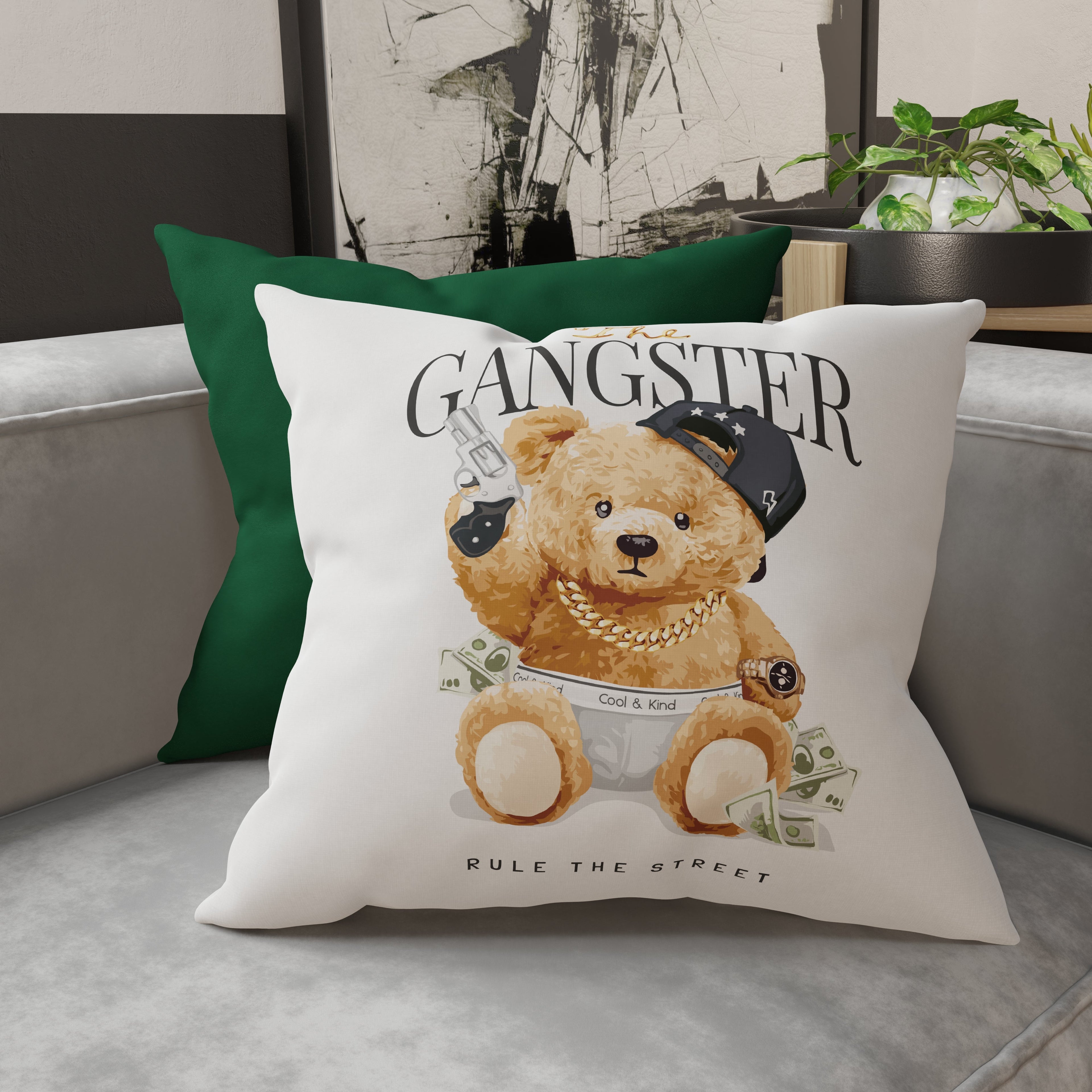 Cuscini, Copricuscini Divano, Cuscini Arredo in Stampa Digitale Teddy Gangster