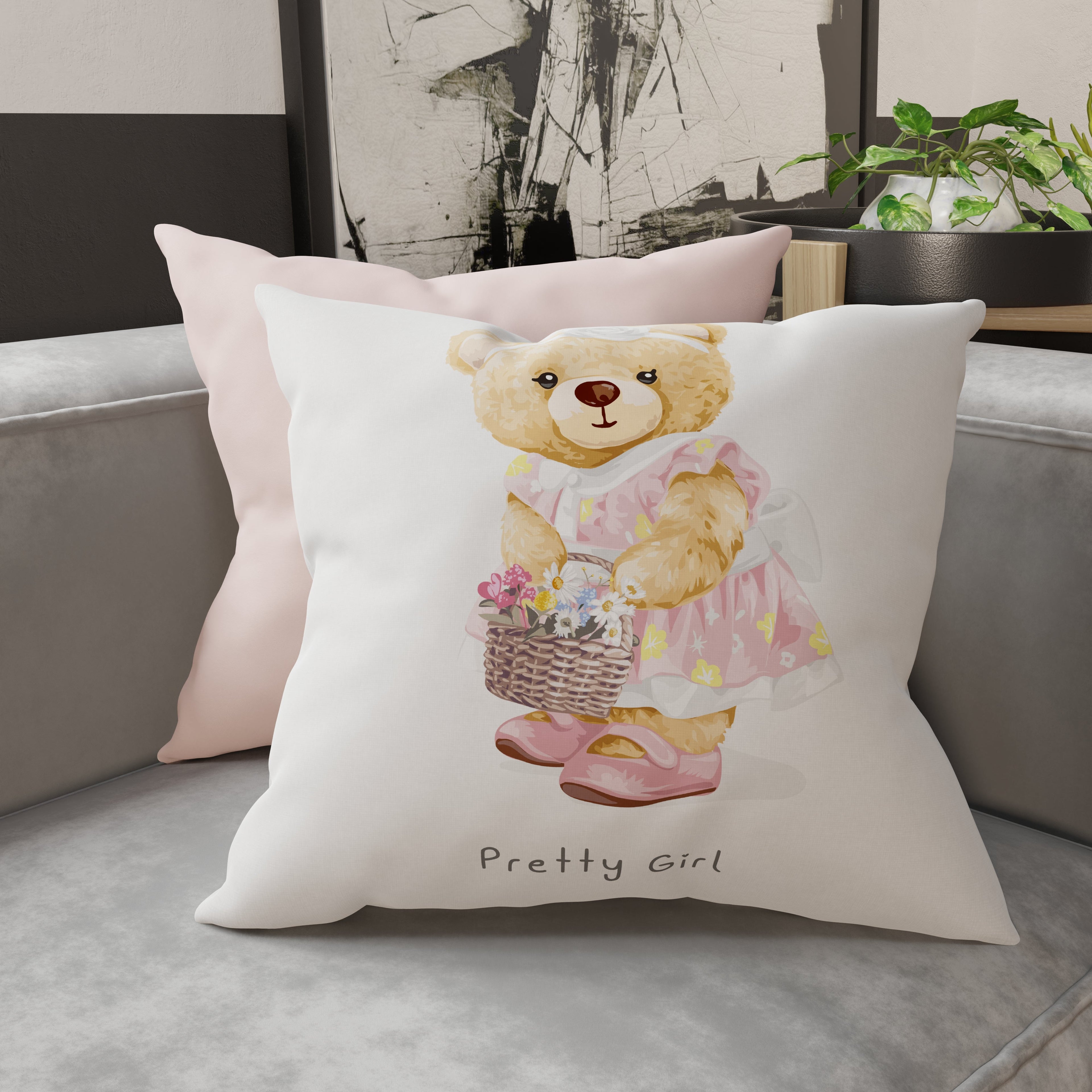 Cuscini, Copricuscini Divano, Cuscini Arredo in Stampa Digitale Teddy Girl