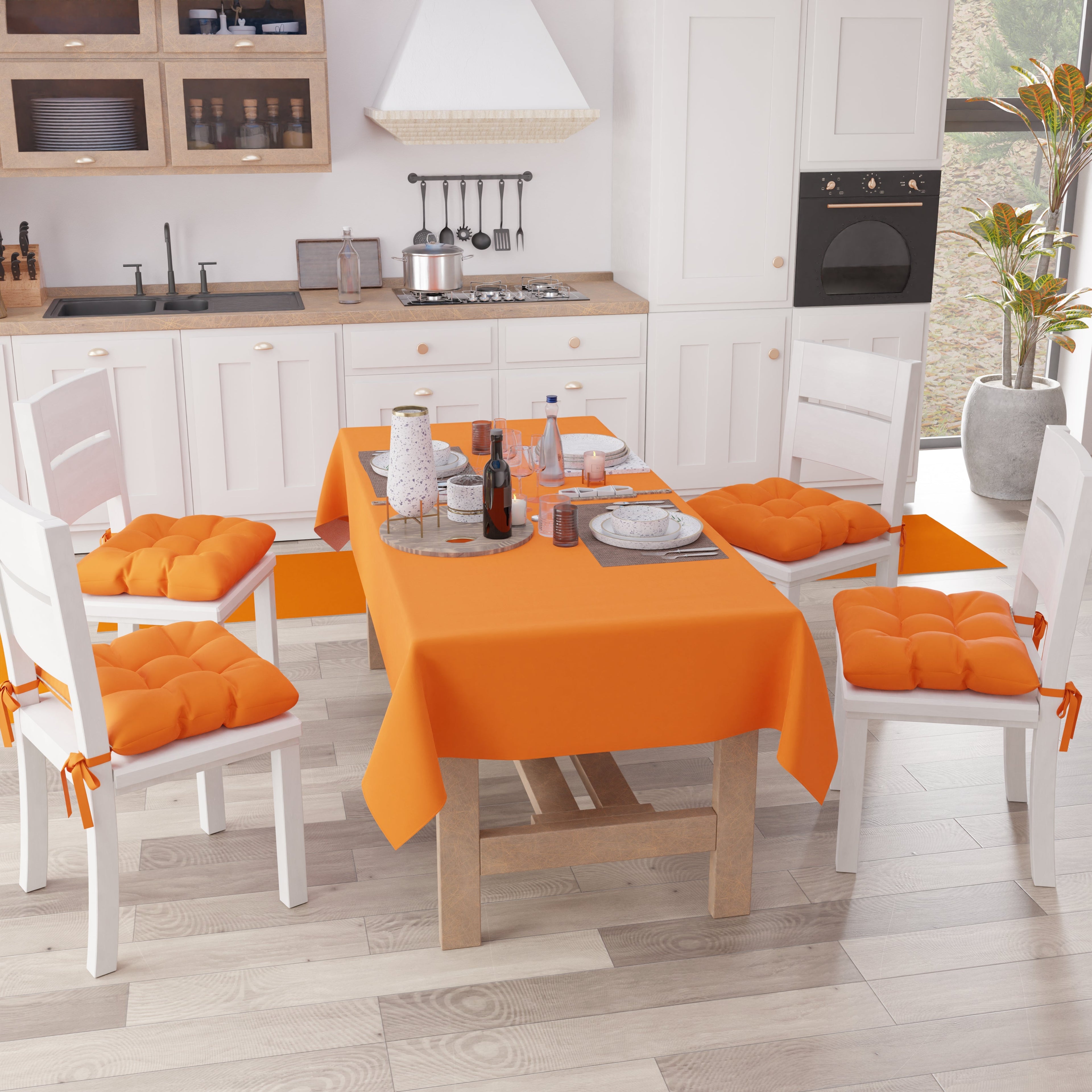 Cuscini per Sedie Cucina, Cuscini Coprisedie 6 Pezzi Arancione