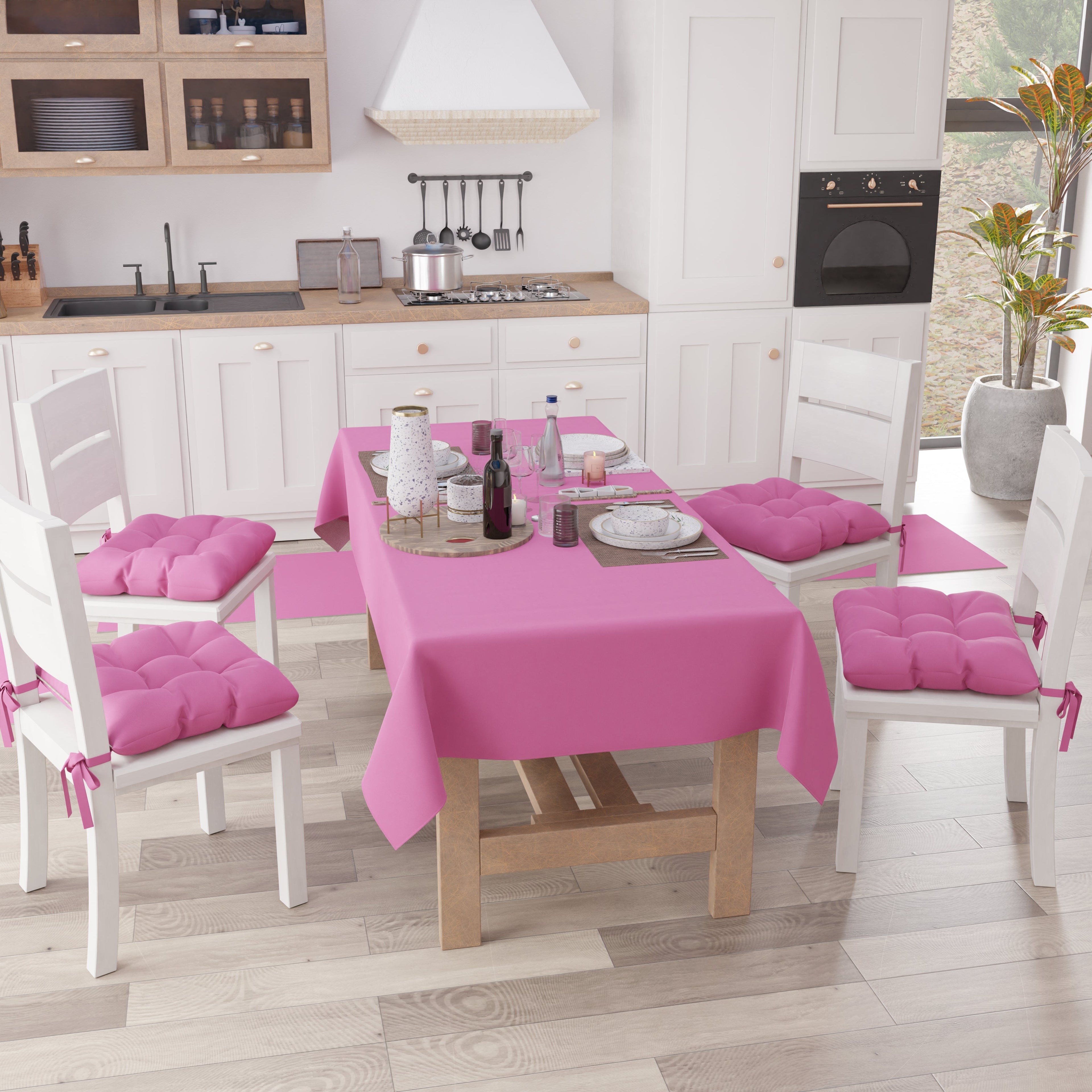 Cuscini per Sedie Cucina, Cuscini Coprisedie 6 Pezzi Fucsia