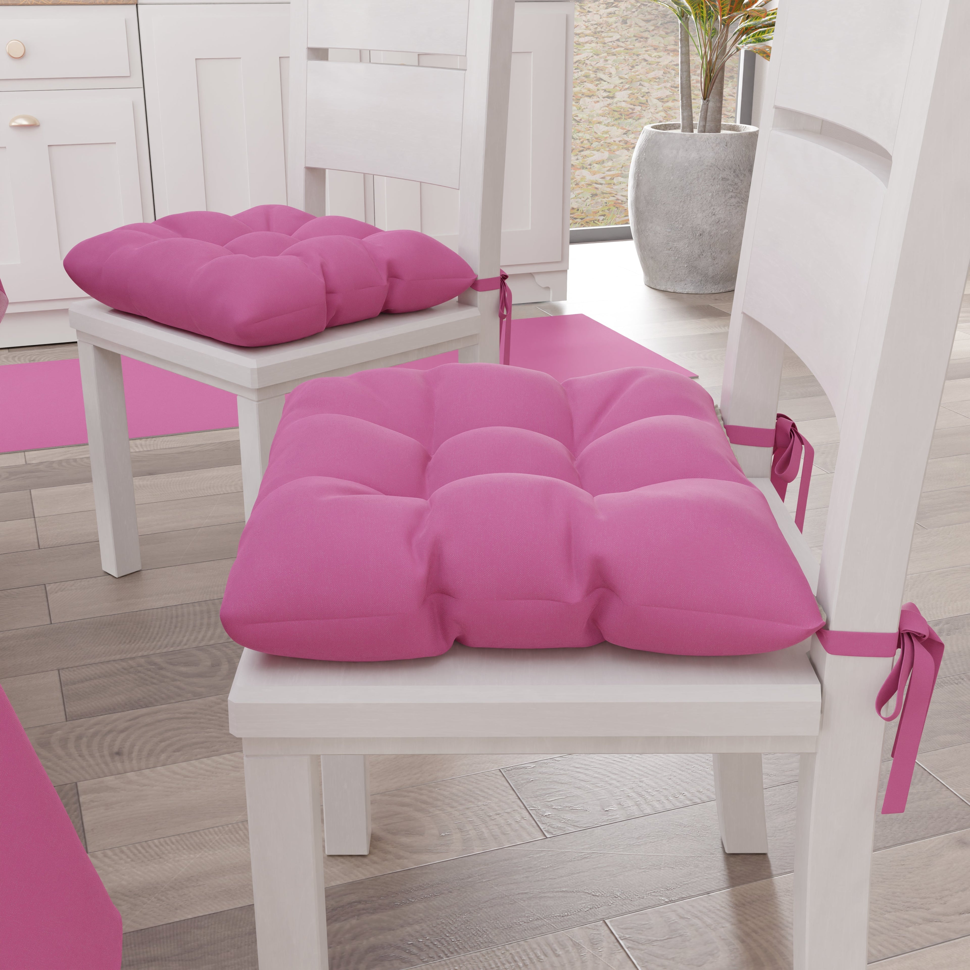 Cuscini per Sedie Cucina, Cuscini Coprisedie 6 Pezzi Fucsia