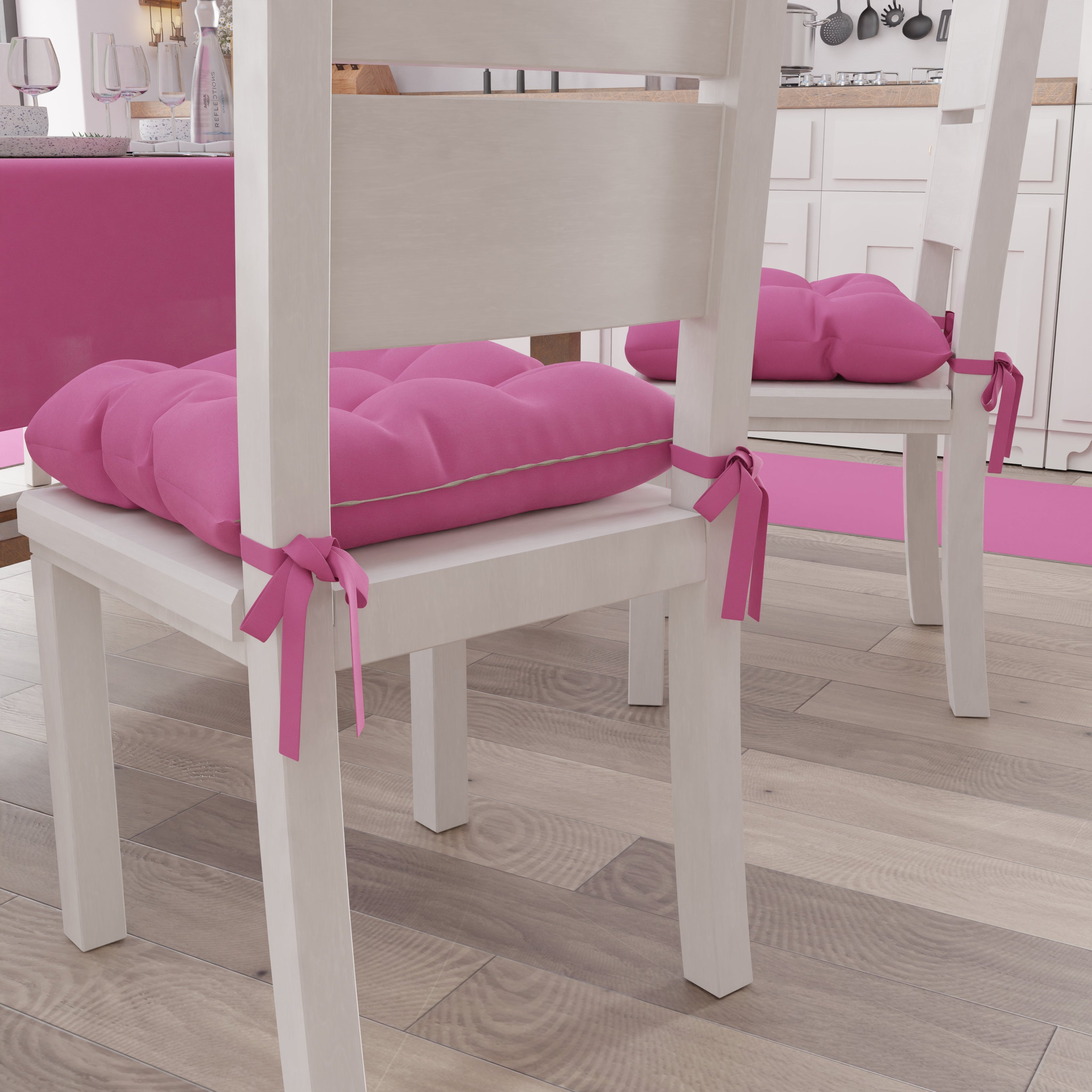 Cuscini per Sedie Cucina, Cuscini Coprisedie 6 Pezzi Fucsia