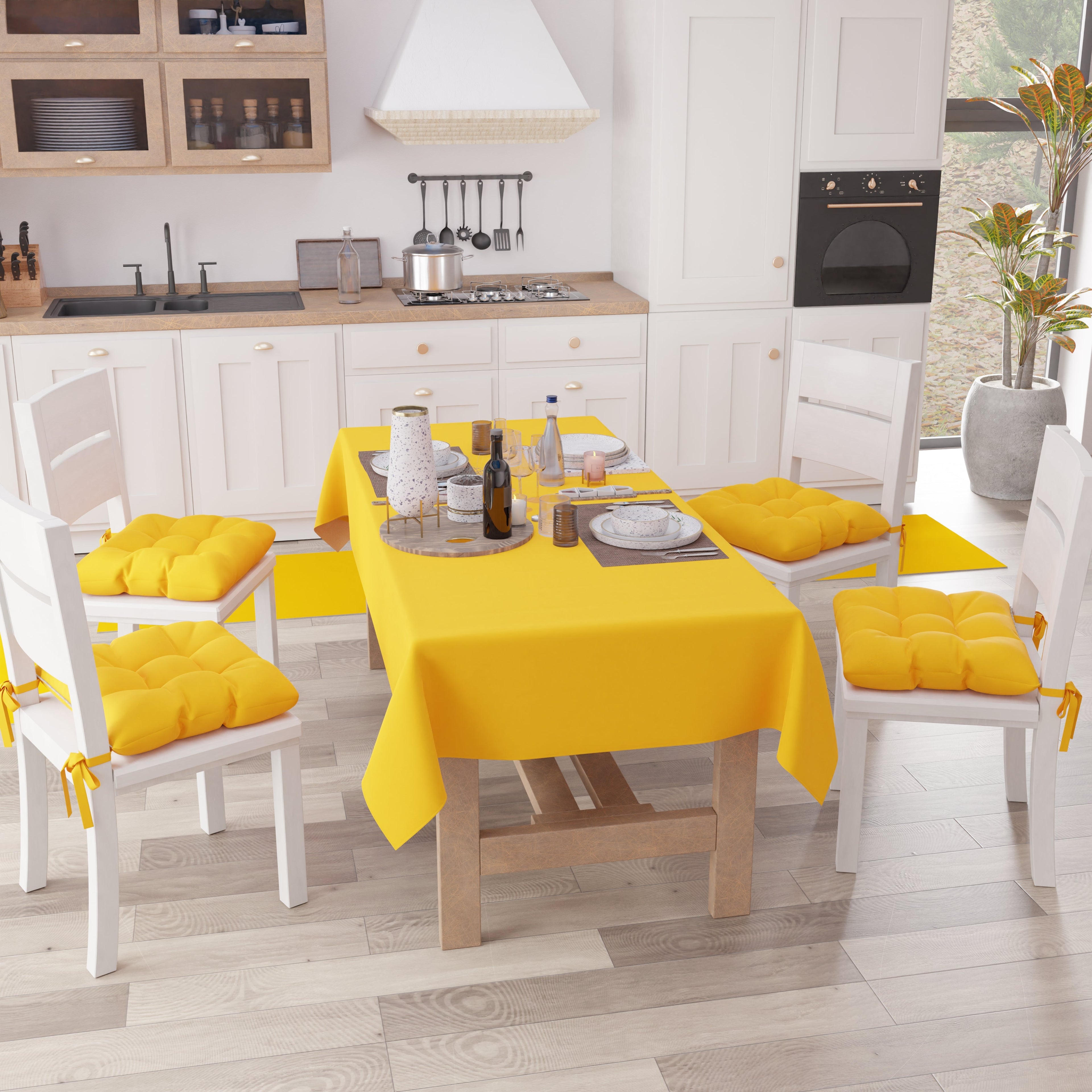 Cuscini per Sedie Cucina, Cuscini Coprisedie 6 Pezzi Giallo