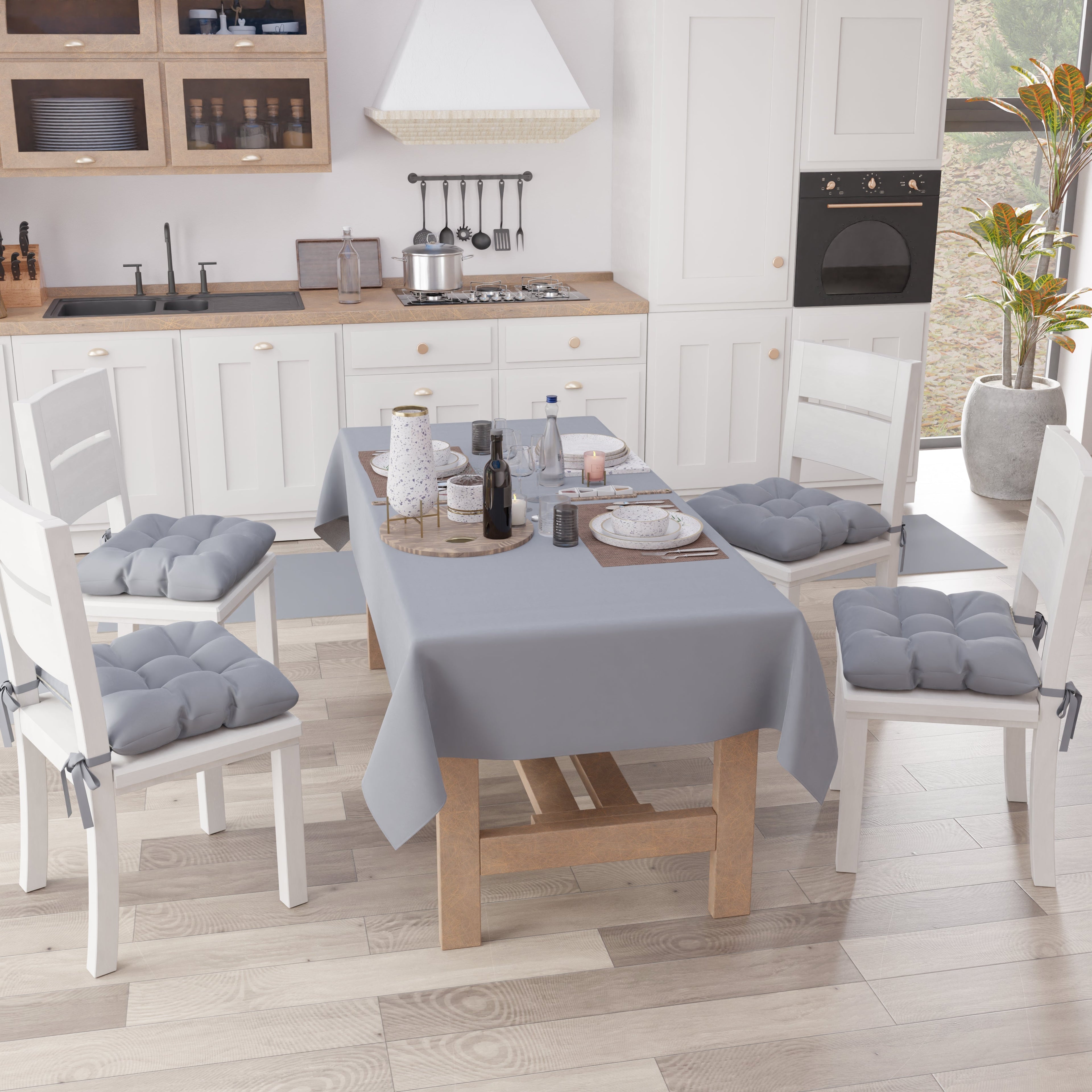 Cuscini per Sedie Cucina, Cuscini Coprisedie 6 Pezzi Grigio