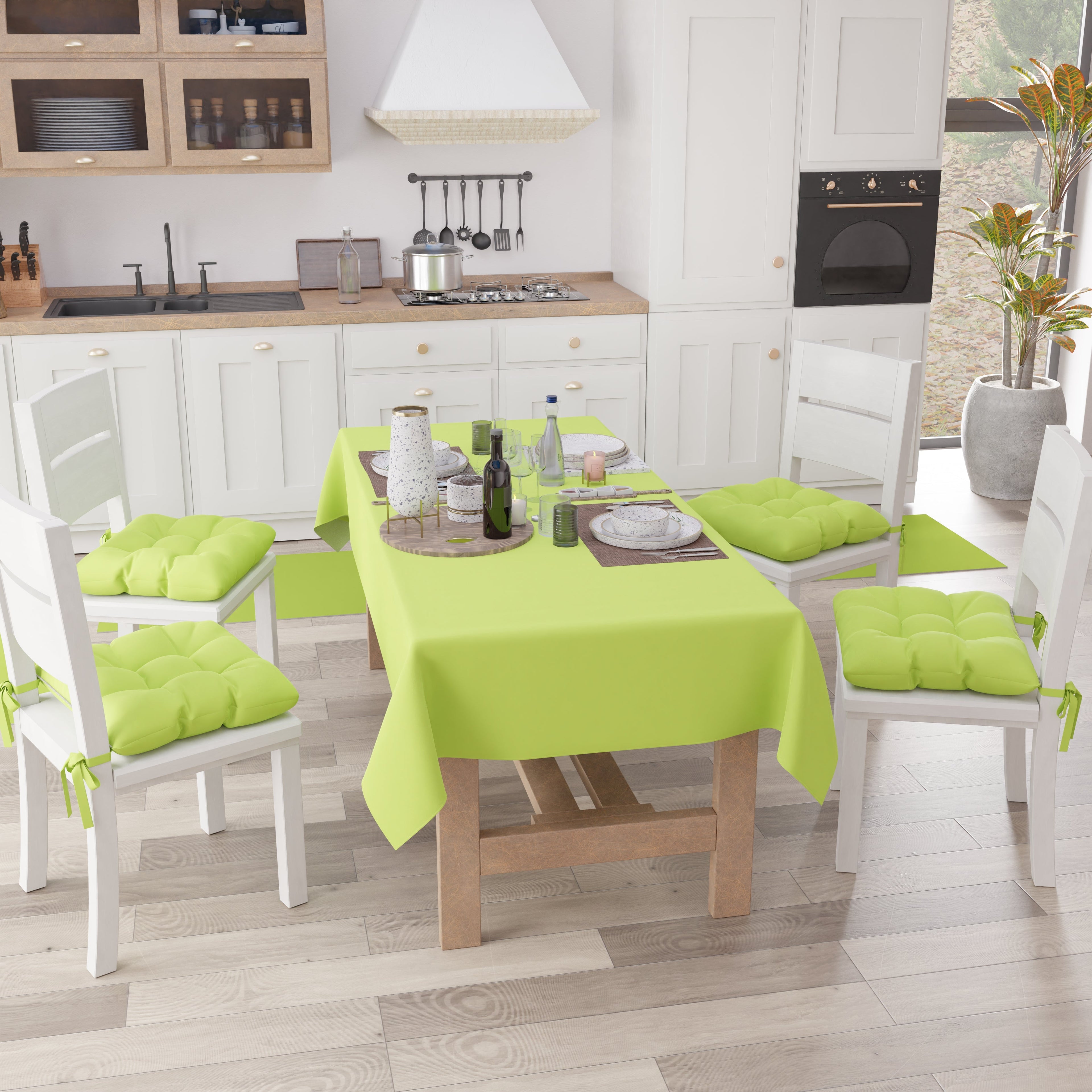 Cuscini per Sedie Cucina, Cuscini Coprisedie 6 Pezzi Verde Chiaro