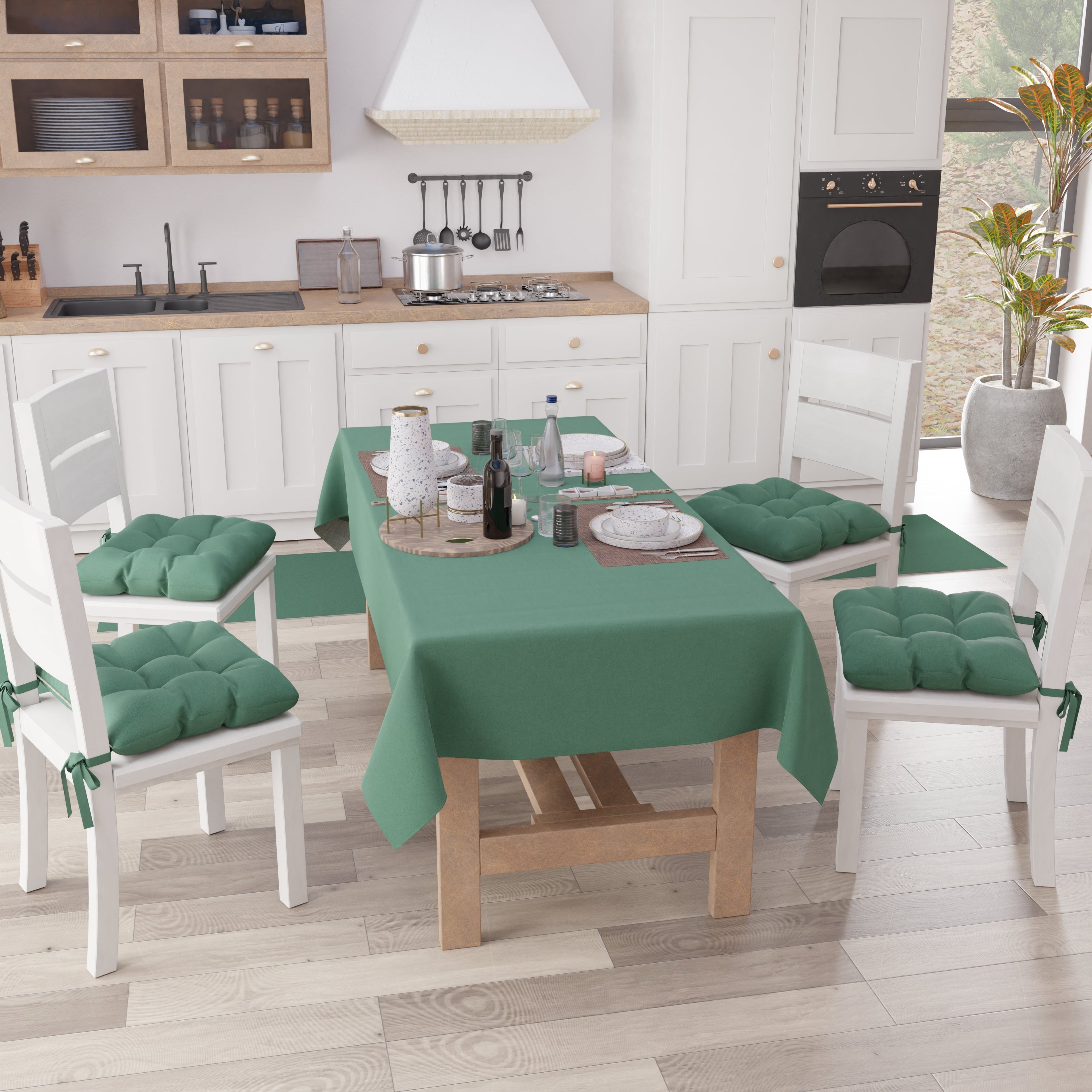 Cuscini per Sedie Cucina, Cuscini Coprisedie 6 Pezzi Verde Smeraldo