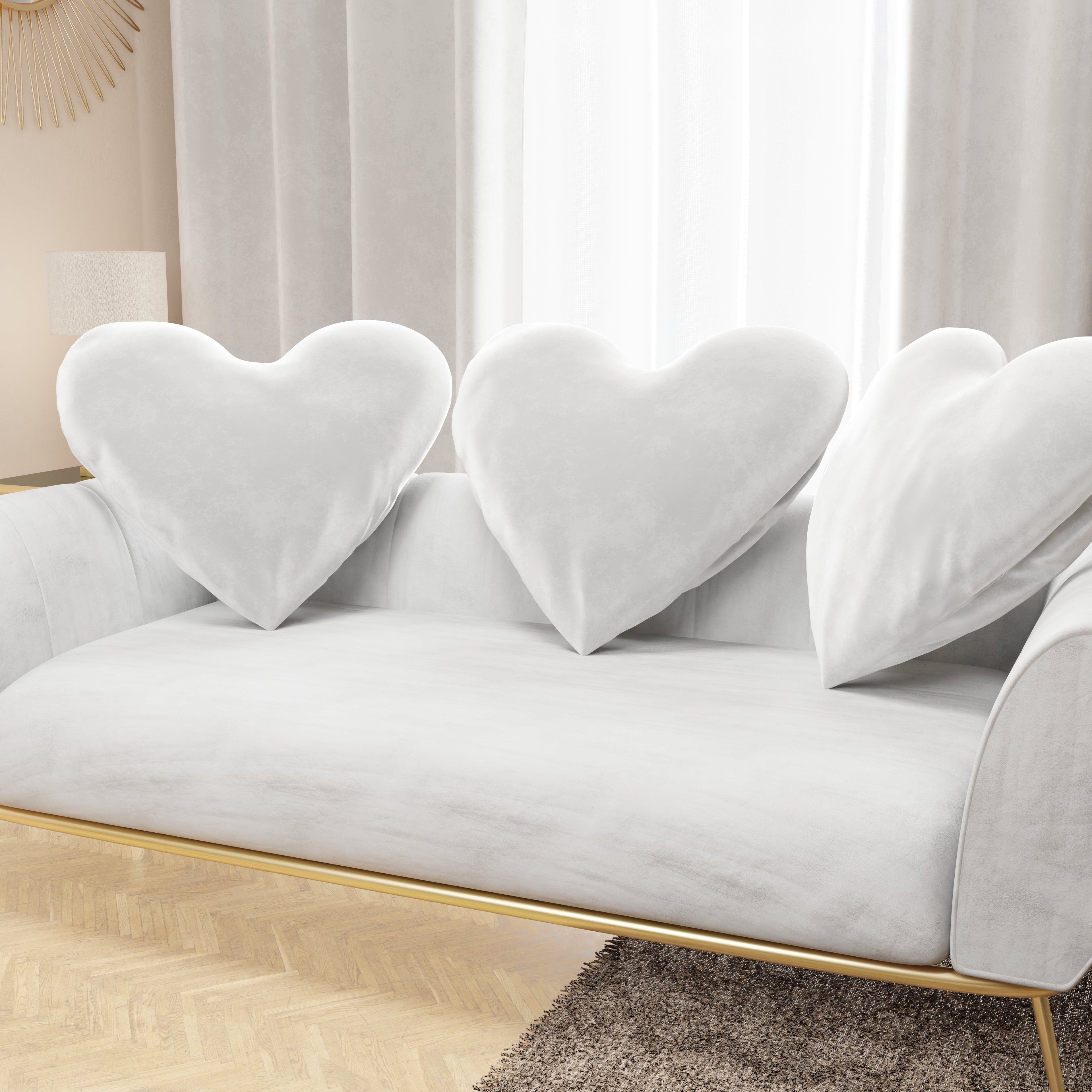 Cuscino Arredo Cuore Bianco