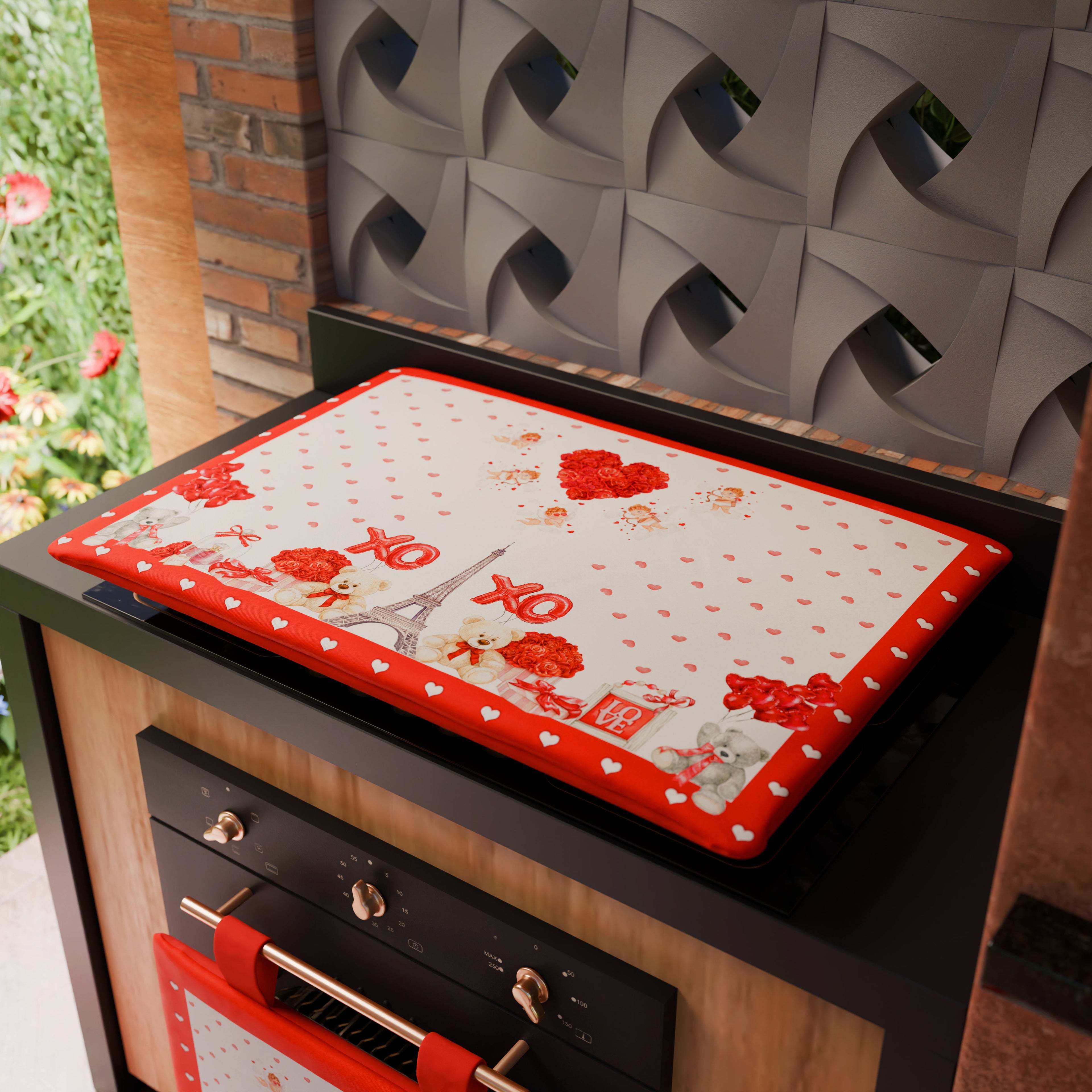Coprifornello per San Valentino Coprifuochi Cucina in Stampa Digitale Amour