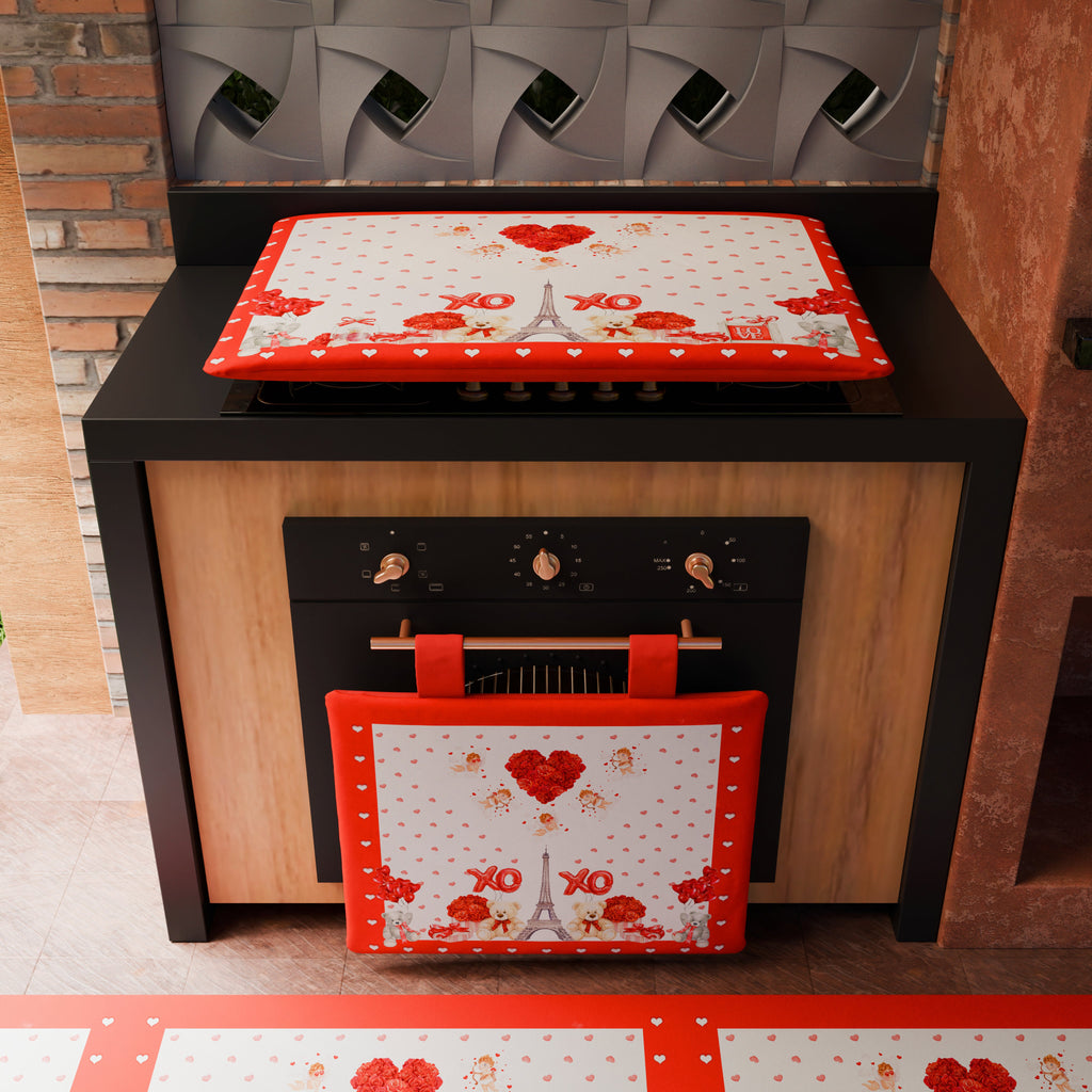 Coprifornello per San Valentino Coprifuochi Cucina in Stampa Digitale Amour